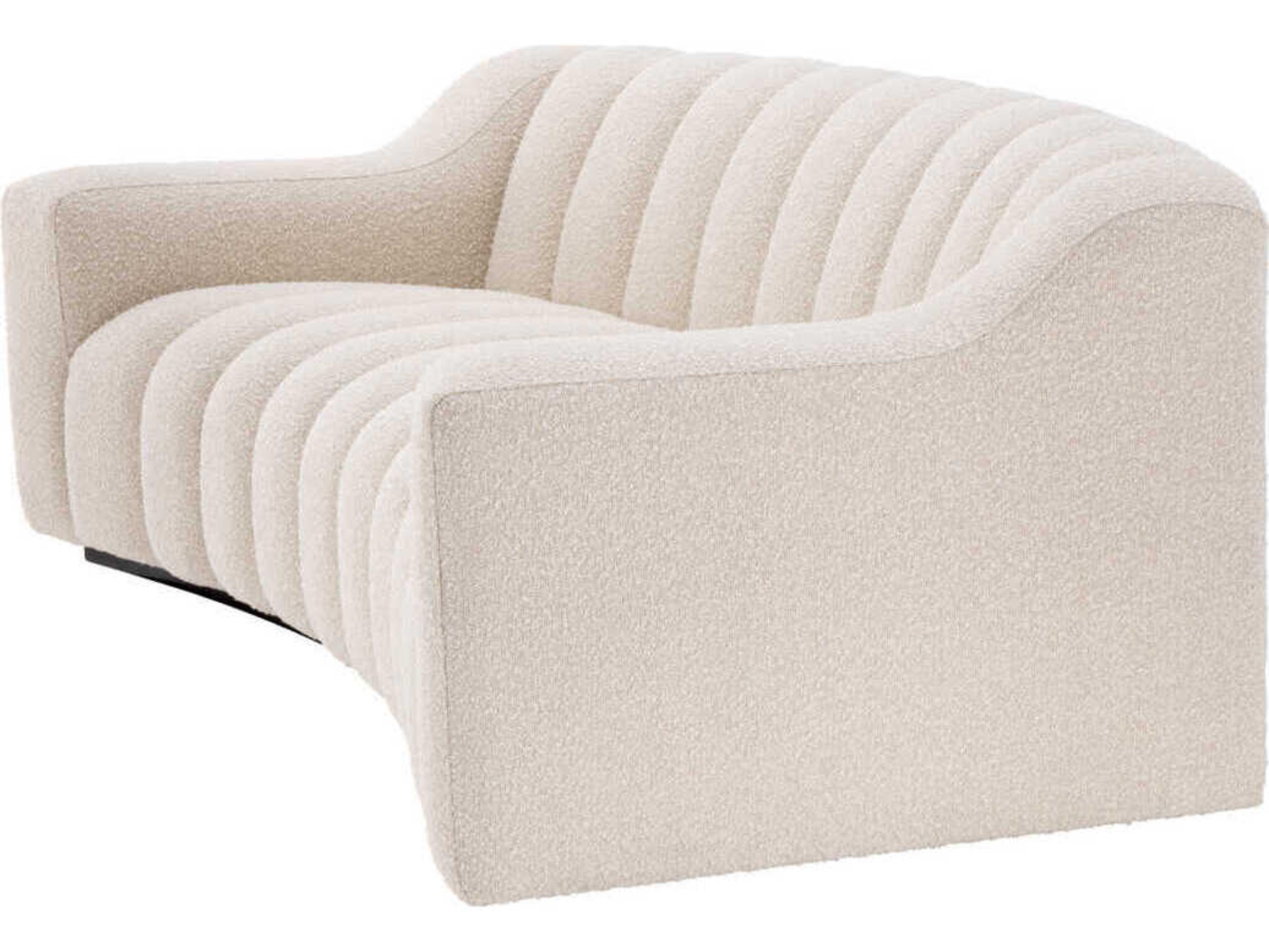 Eichholtz Kelly Boucle Cream Black Base Upholstered Sofa