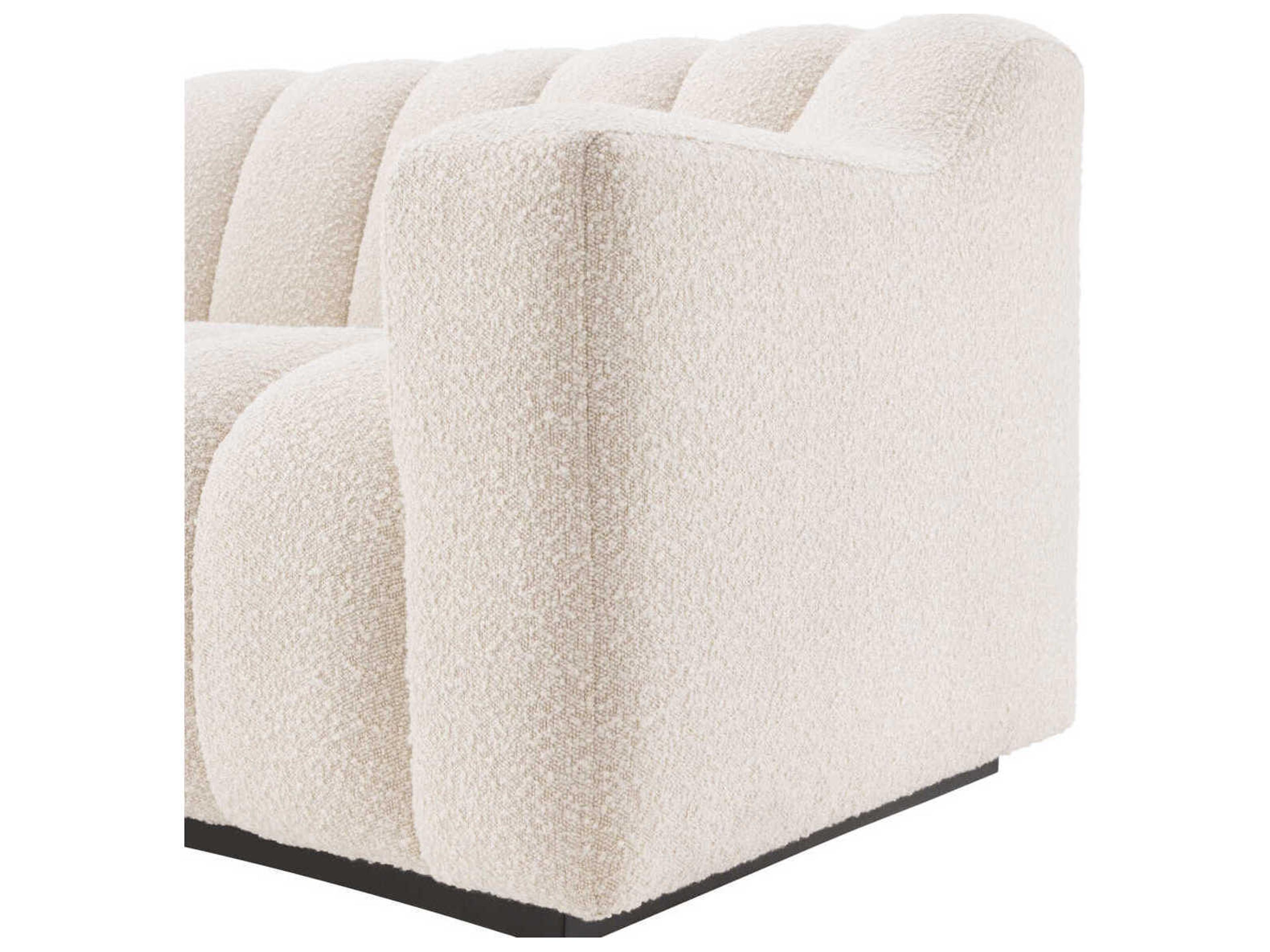 Eichholtz Kelly Boucle Cream Black Base Upholstered Sofa