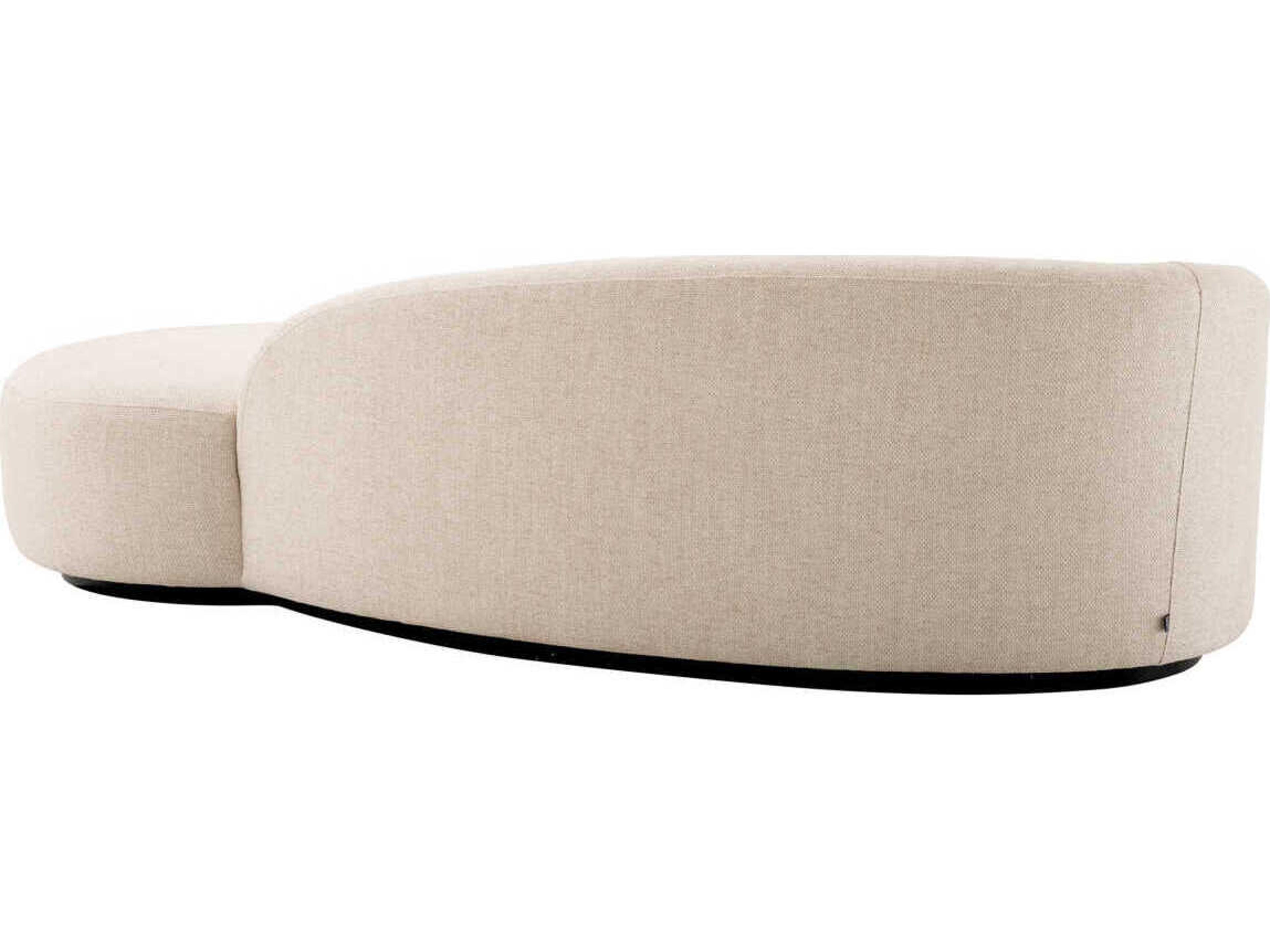 Eichholtz Bernd Pausa Natural Black Base Beige Upholstered Sofa