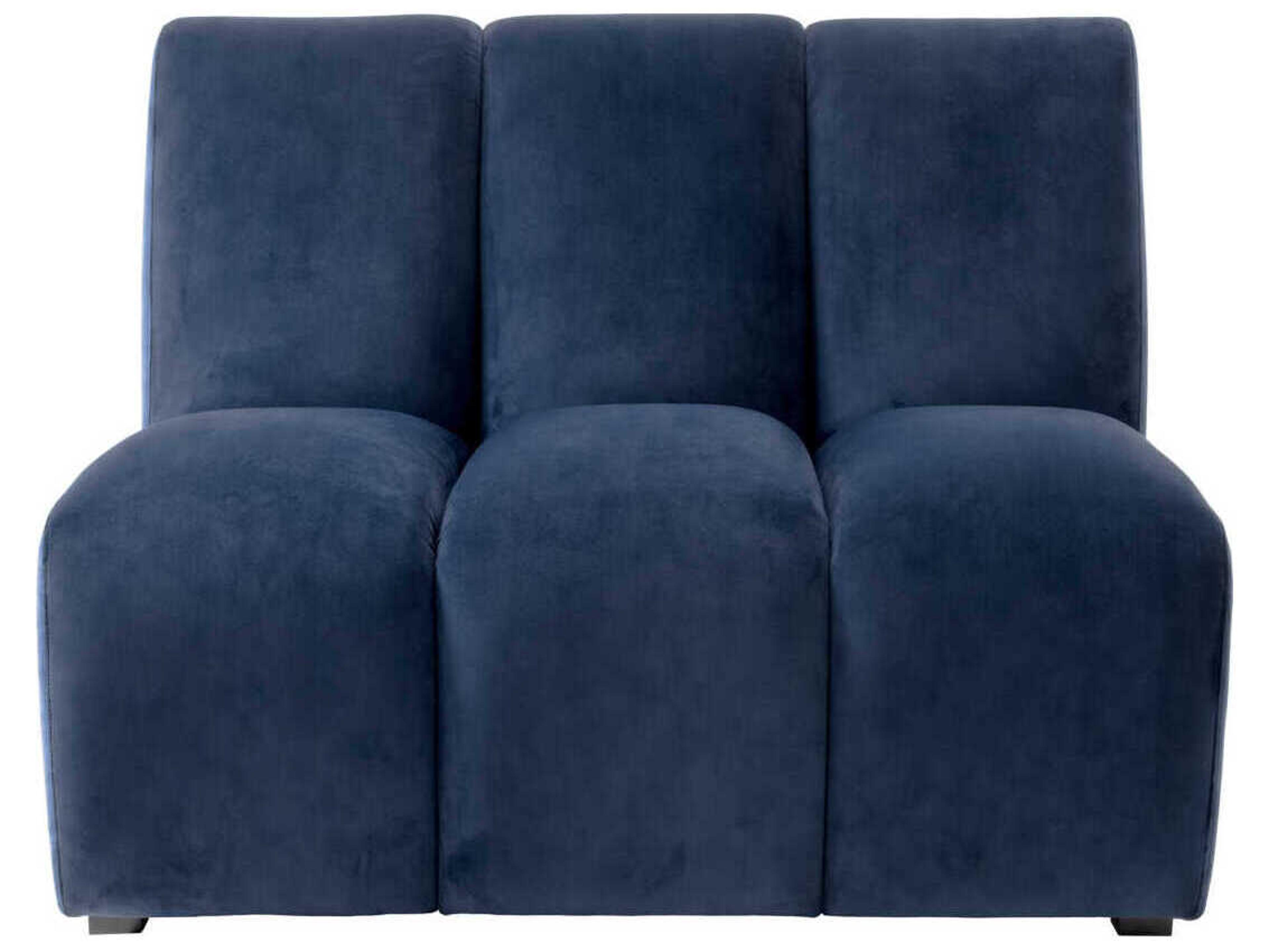 Eichholtz Lando Savona Midnight Blue Velvet Black Feet Upholstered Modular