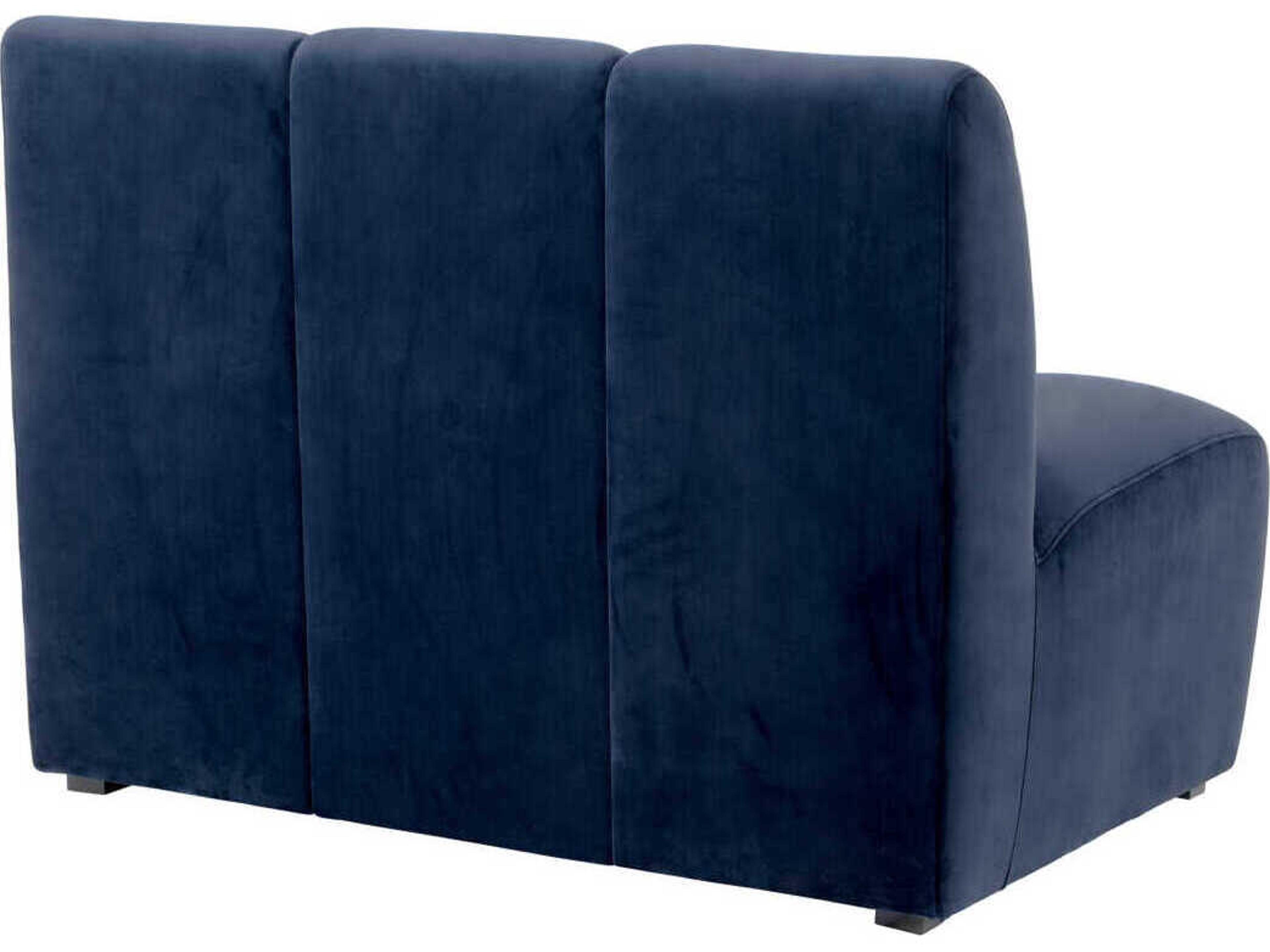 Eichholtz Lando Savona Midnight Blue Velvet Black Feet Upholstered Modular