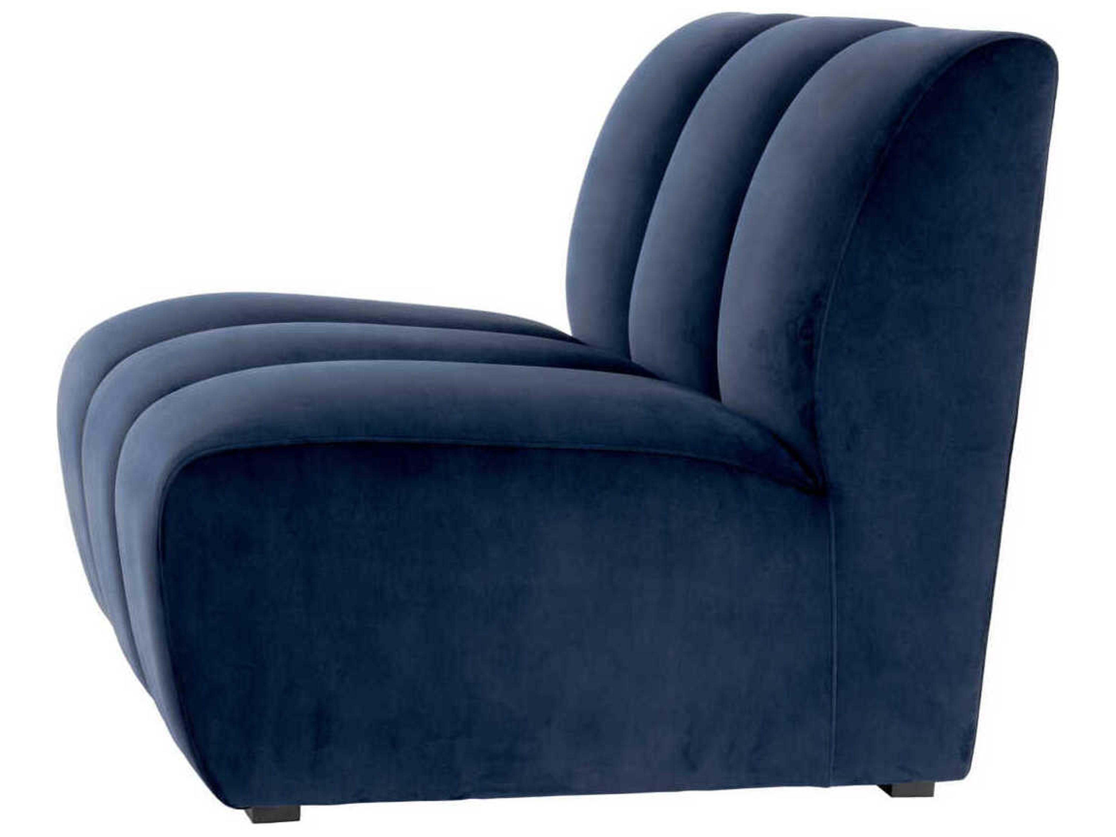 Eichholtz Lando Savona Midnight Blue Velvet Black Feet Upholstered Modular