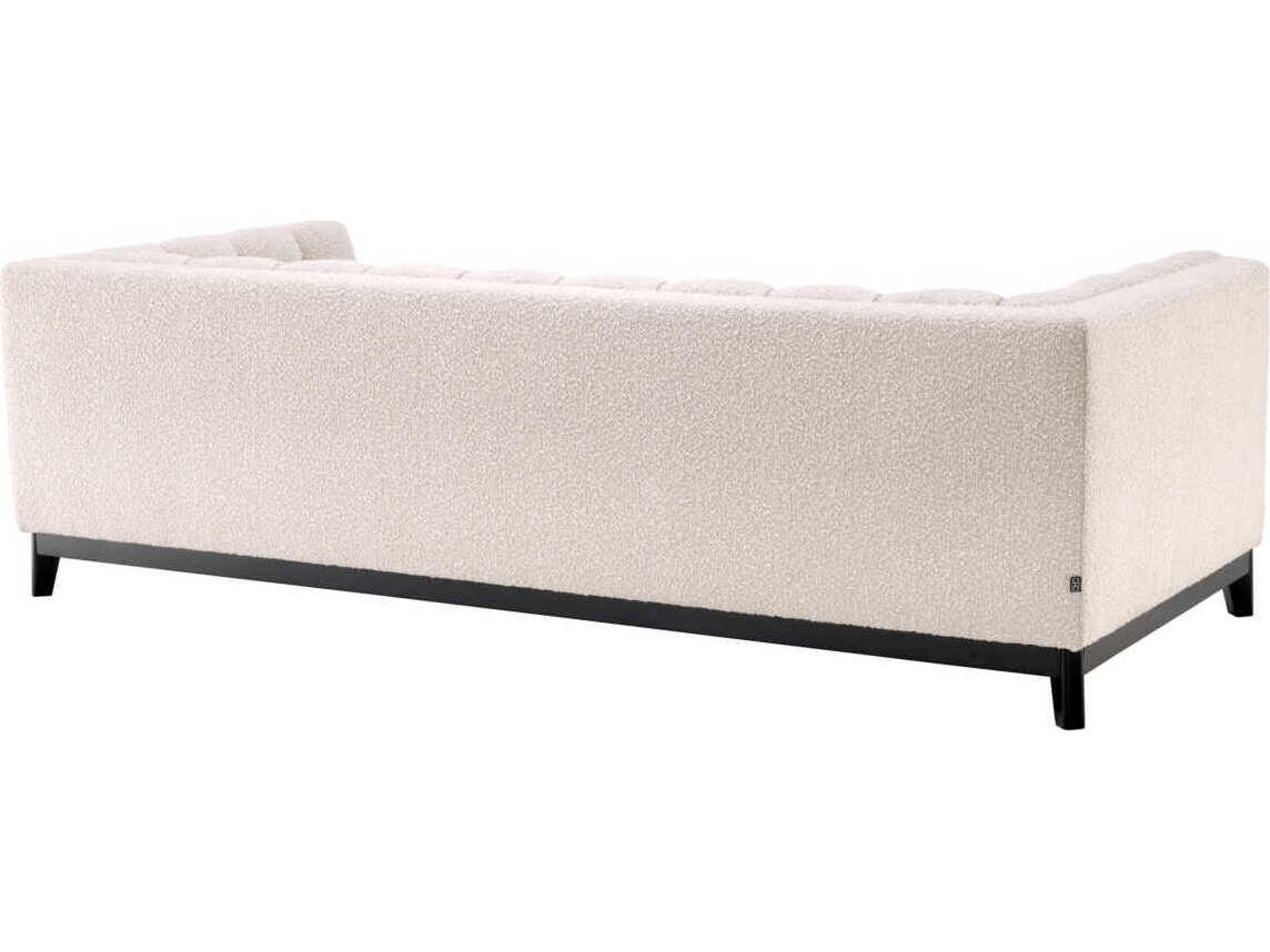 Eichholtz Ditmar Boucle Cream Black Base Upholstered Sofa