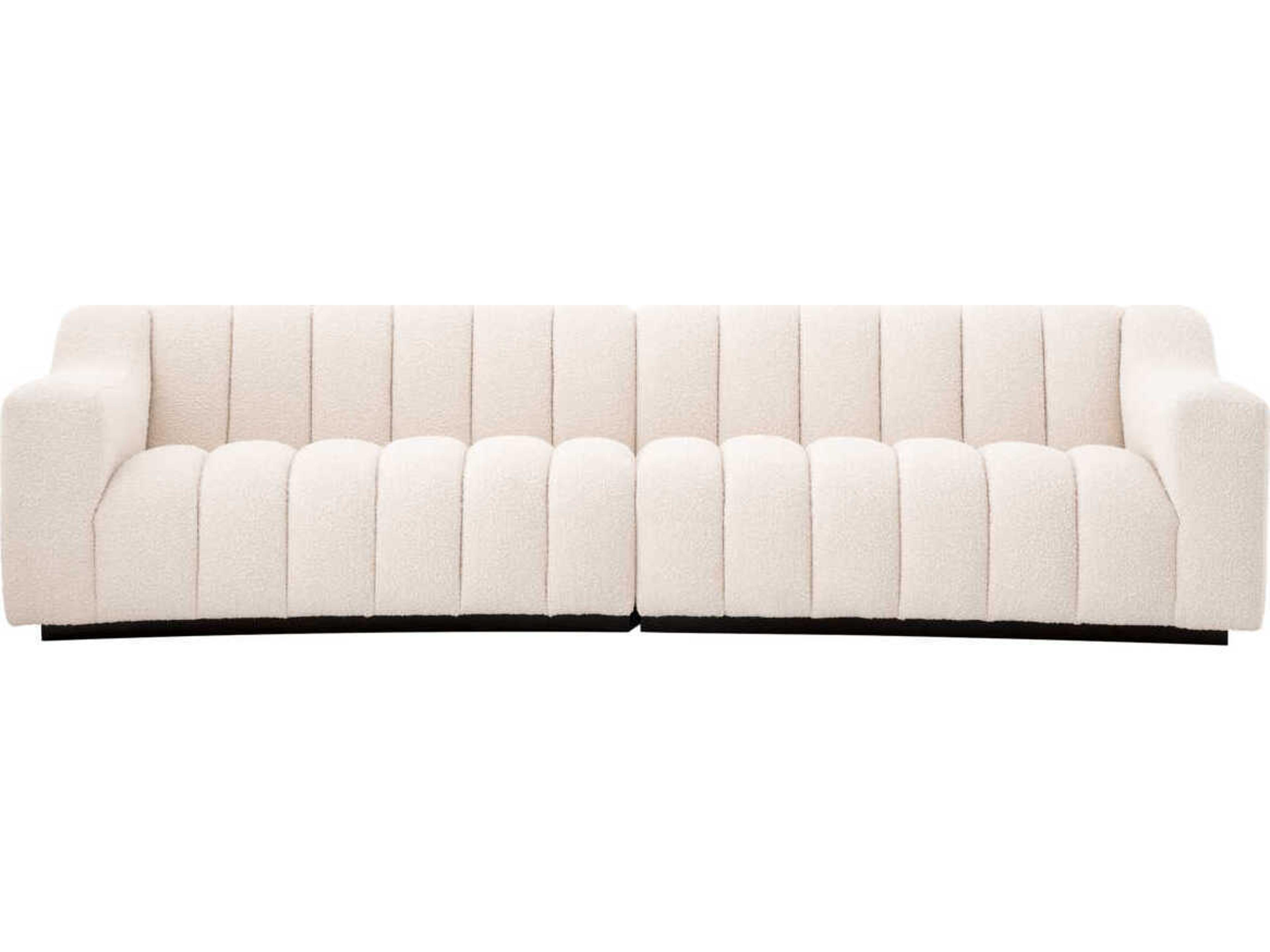 Eichholtz Kelly Boucle Cream Black Base Upholstered Sofa