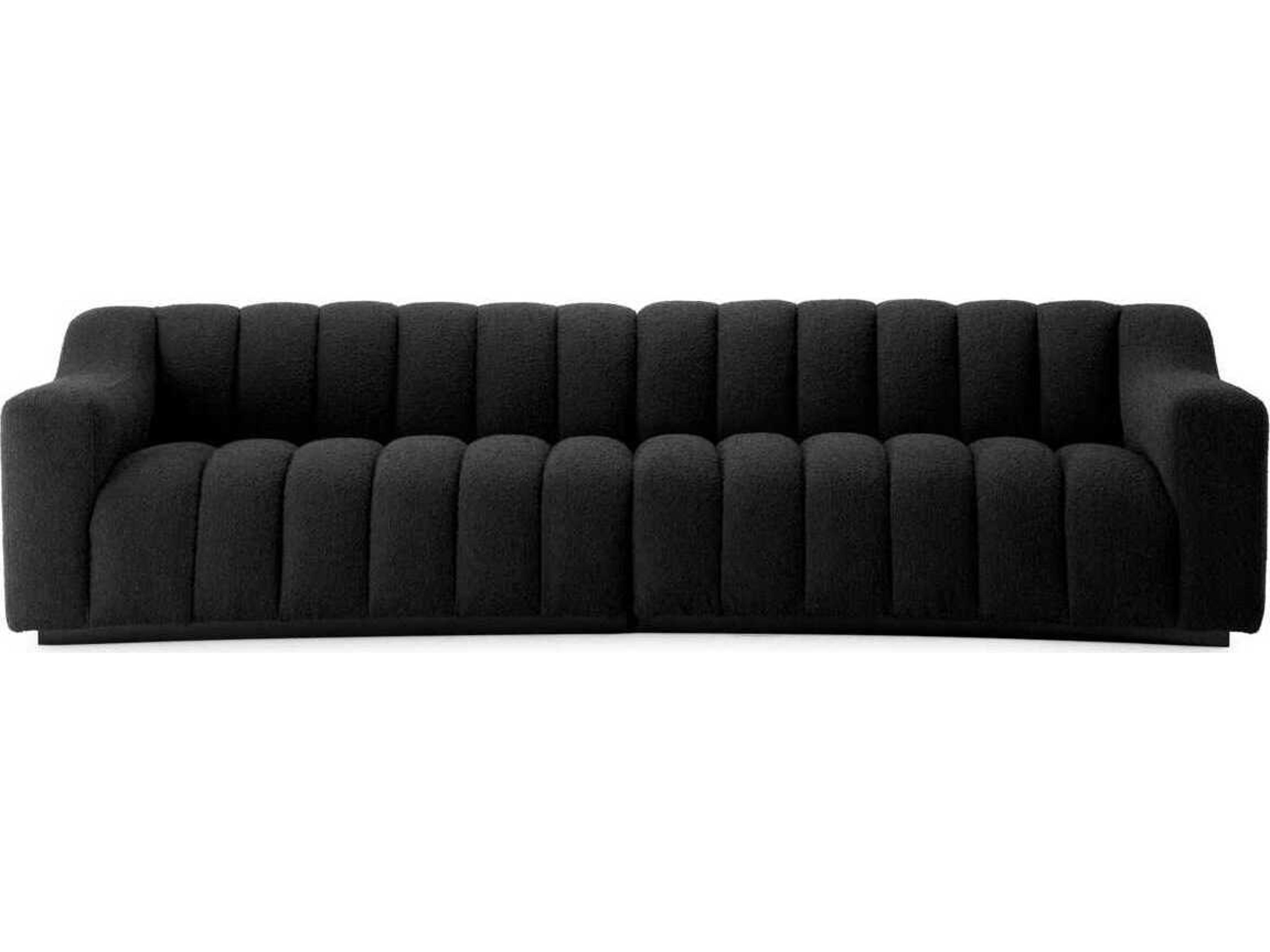 Eichholtz Kelly Boucle Cream Black Base Upholstered Sofa