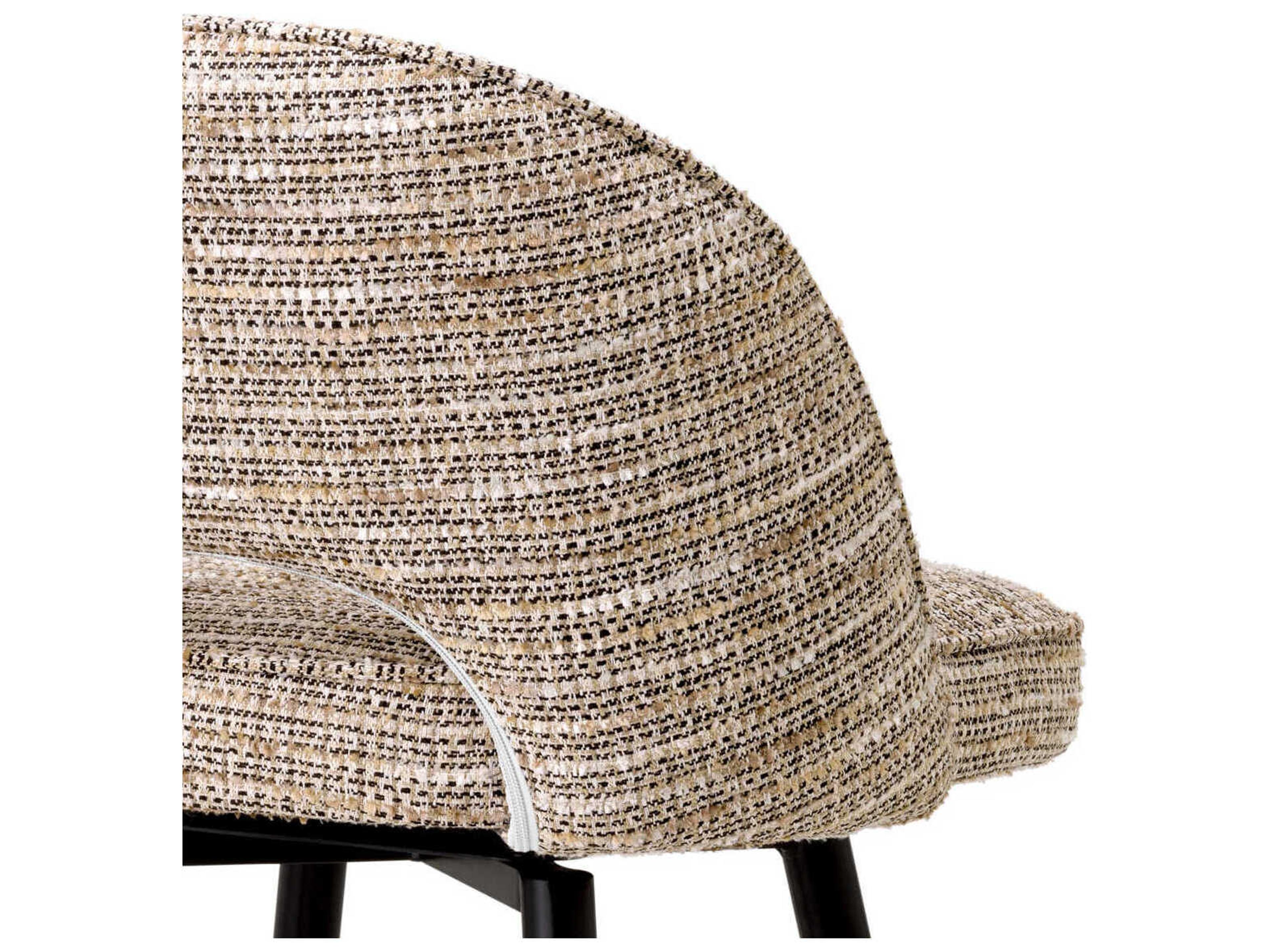 Eichholtz Cliff Mademoiselle Beige Upholstered Swivel Bar Stool Set of 2