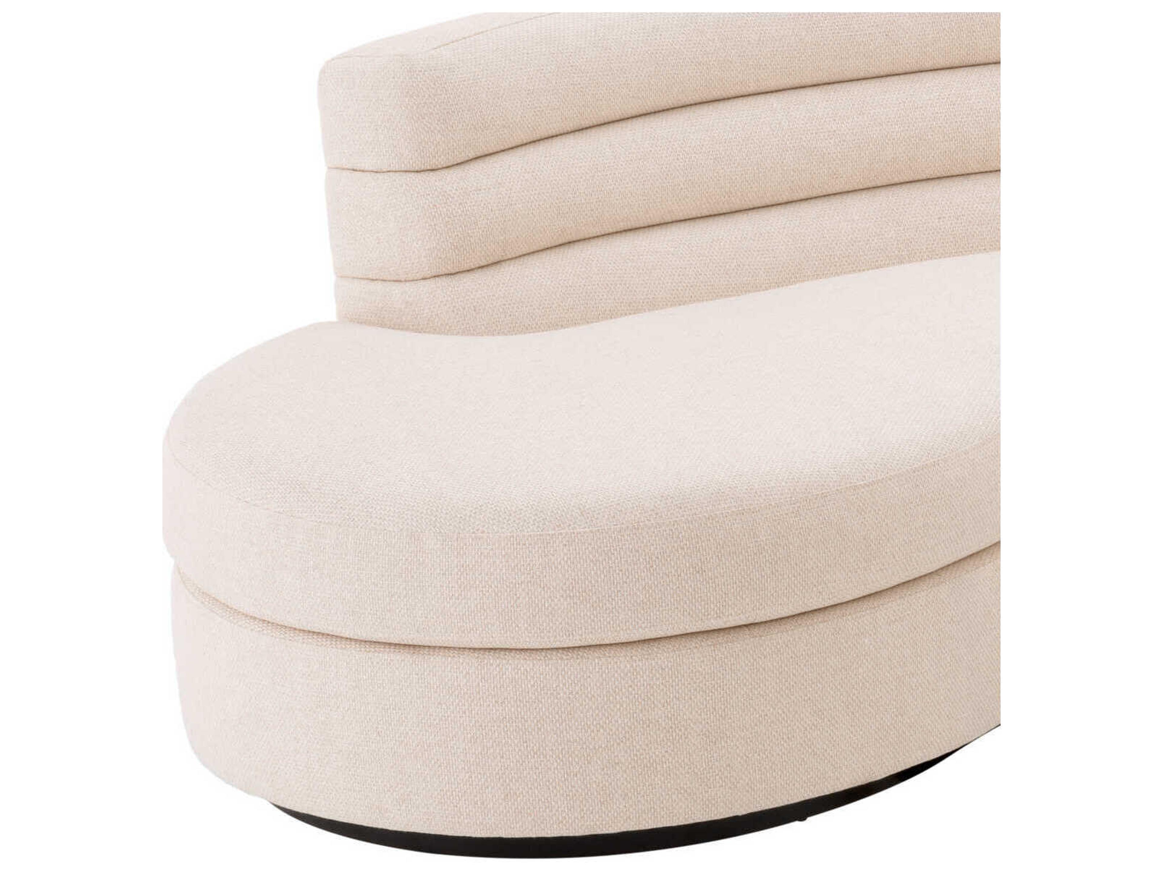 Eichholtz Lennox Pausa Natural Black Base Beige Upholstered Sofa