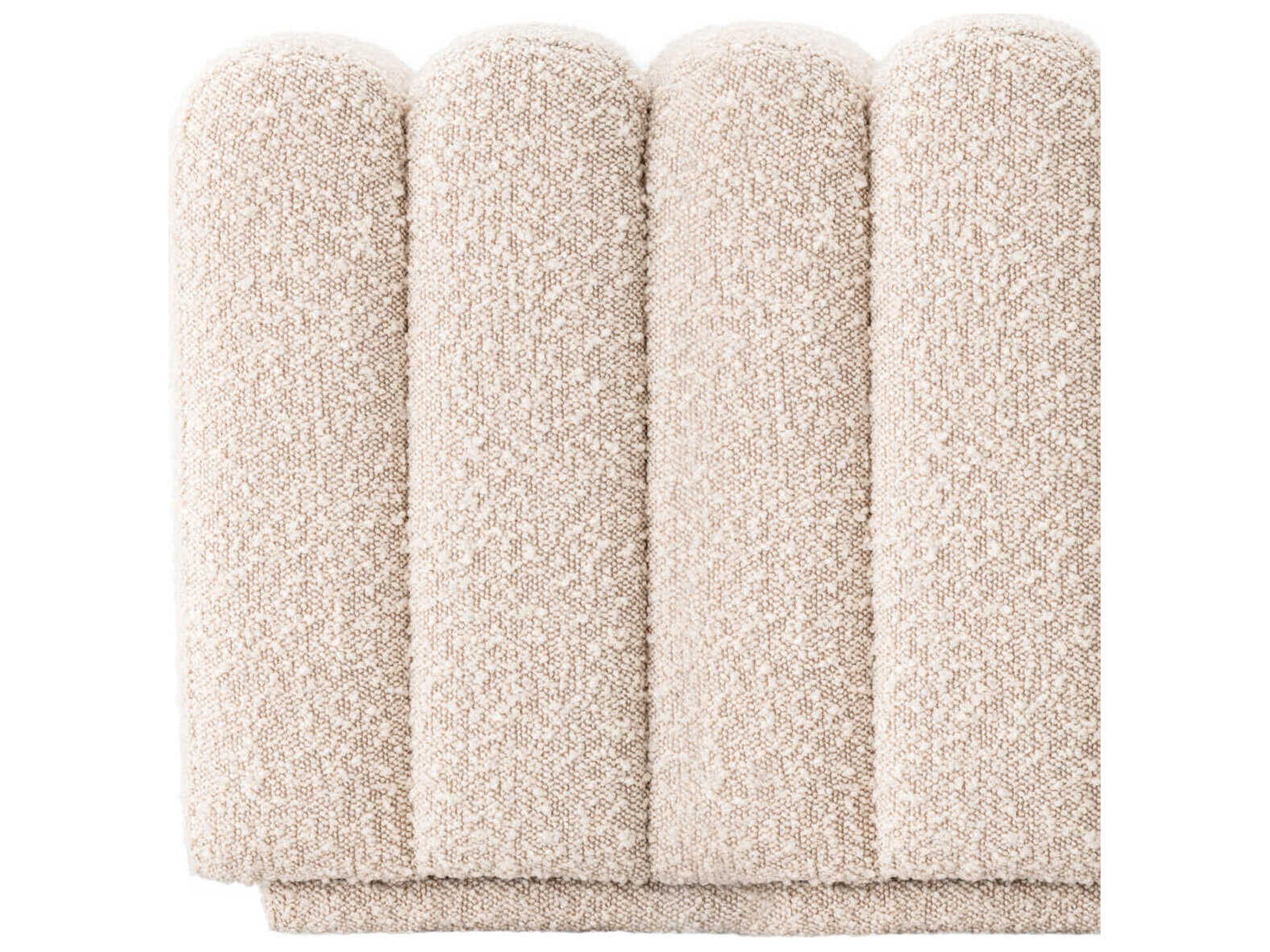 Eichholtz Bente Boucle Cream Upholstered Accent Stool