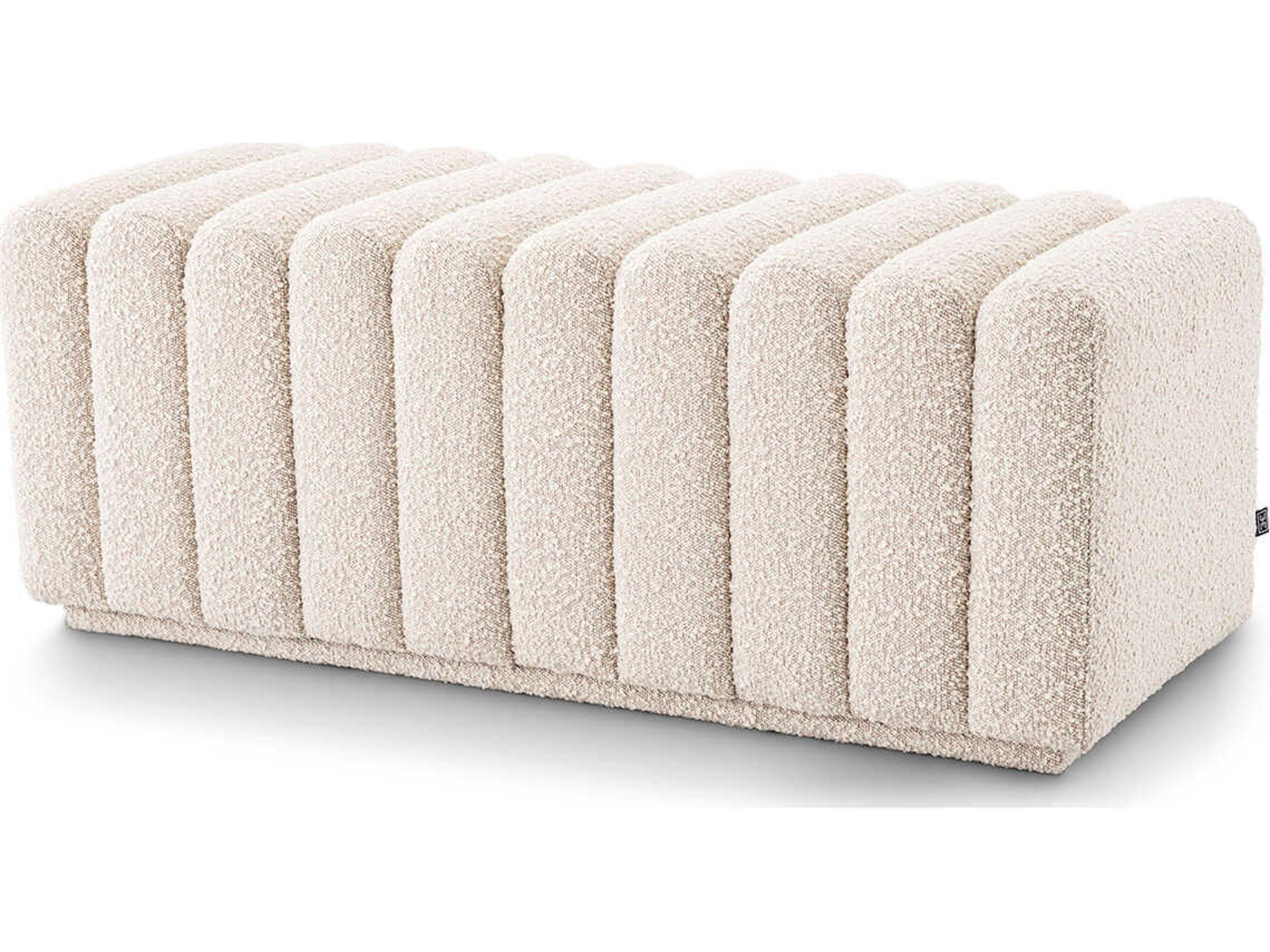 Bente Bench in Bouclé Cream Upholstery