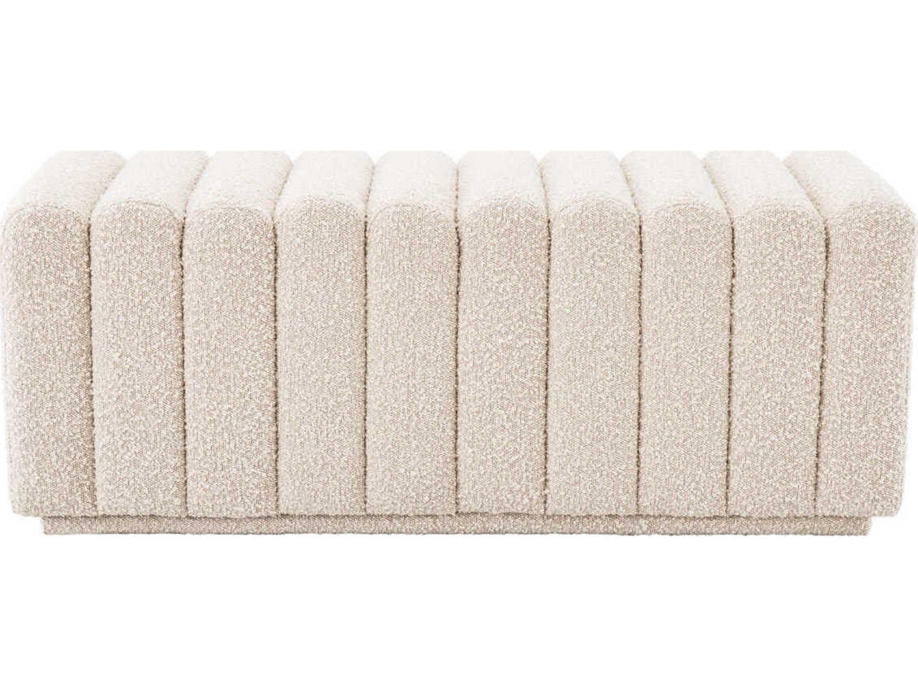 Eichholtz Bente Boucle Cream Upholstered Accent Bench