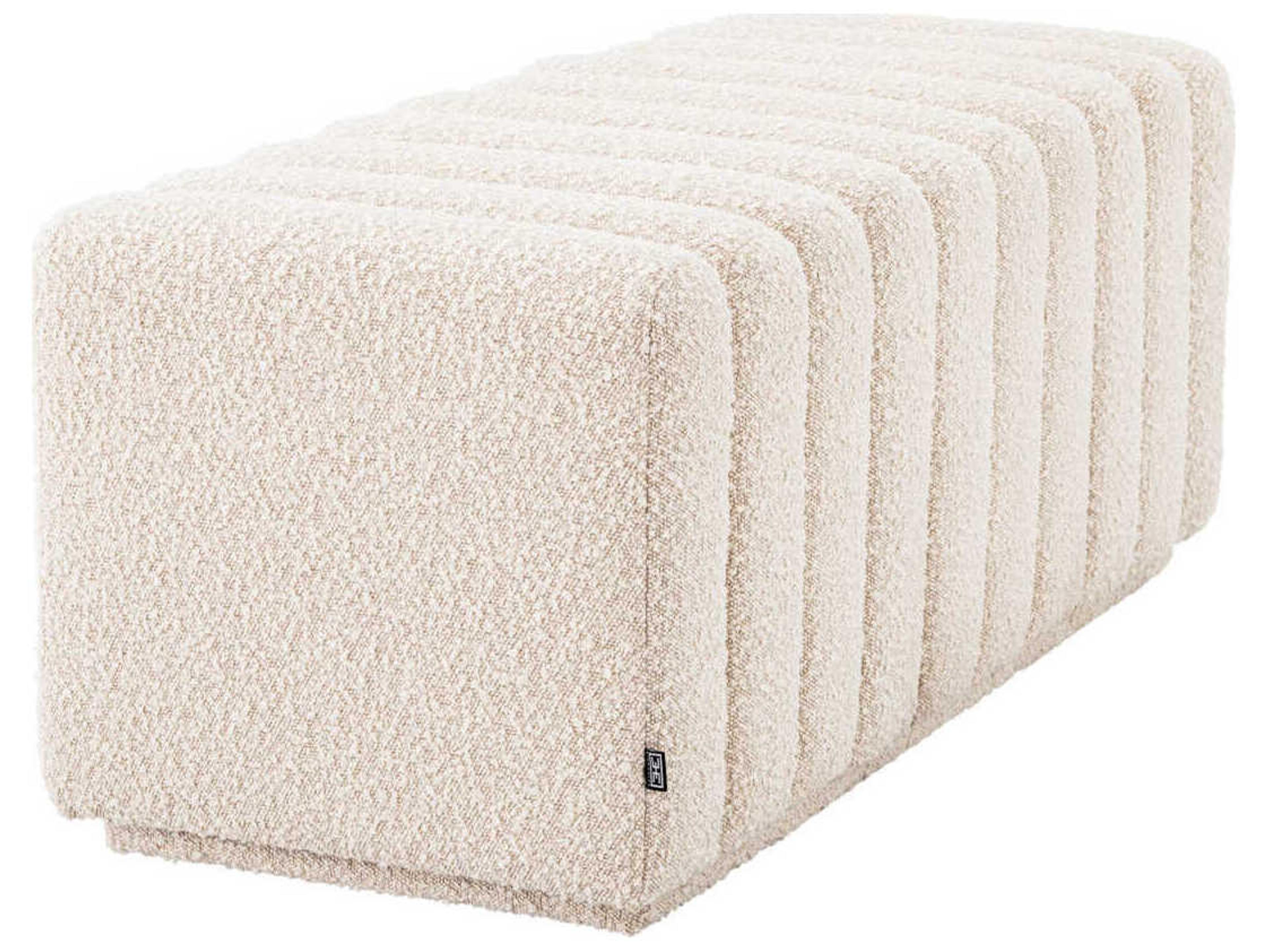 Eichholtz Bente Boucle Cream Upholstered Accent Bench