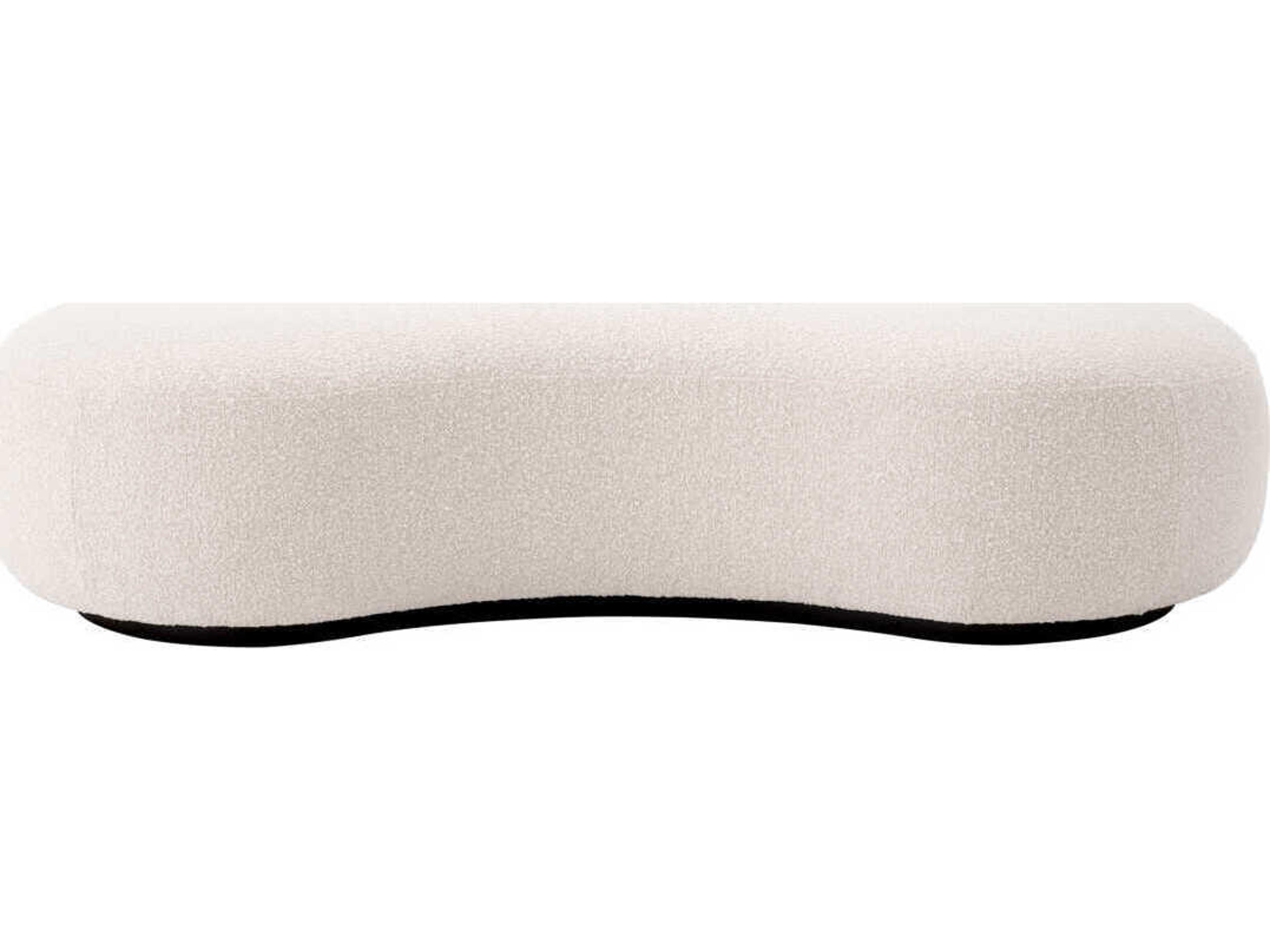 Eichholtz Bjorn Boucle Cream Black Base Upholstered Accent Bench