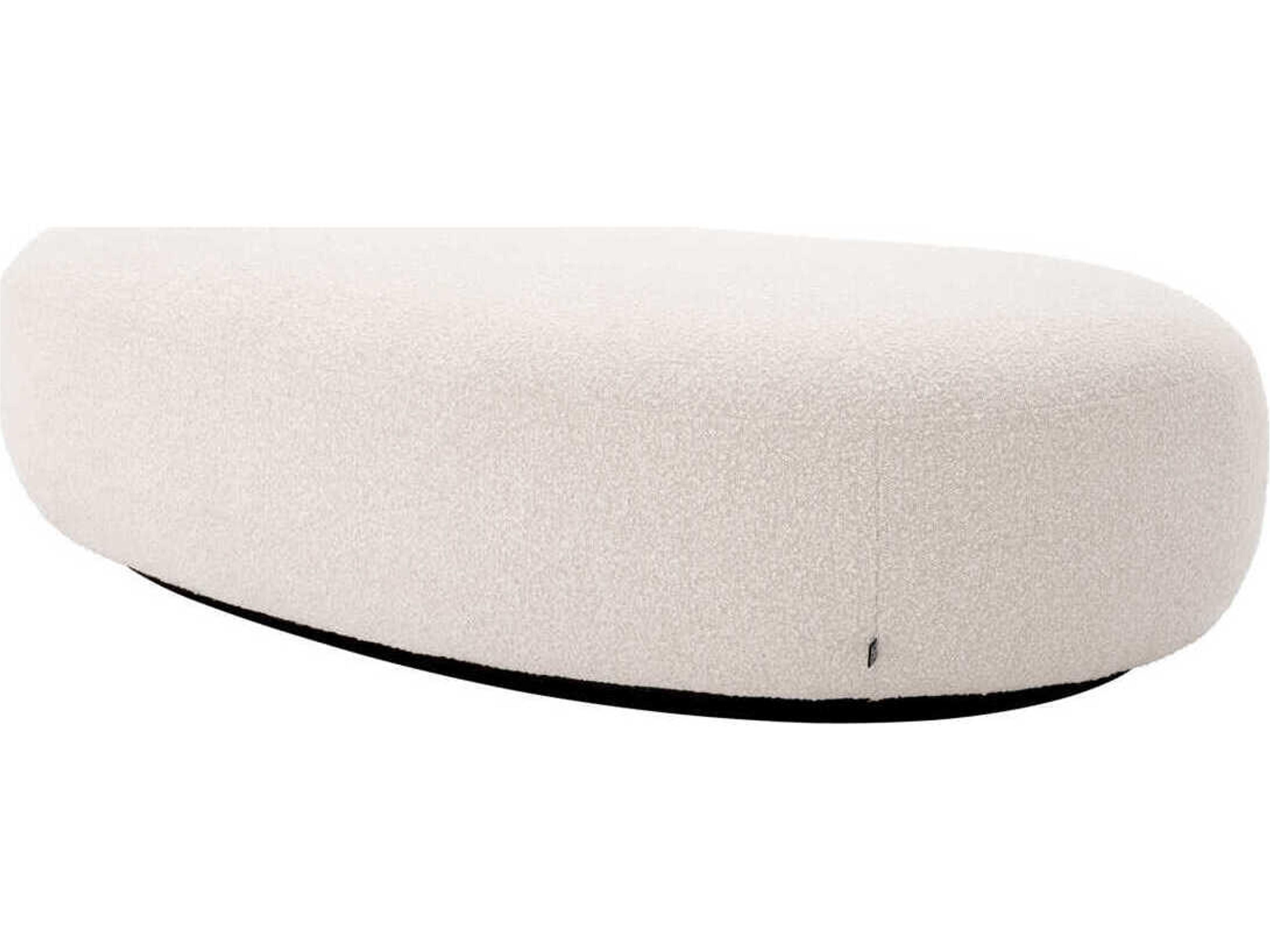 Eichholtz Bjorn Boucle Cream Black Base Upholstered Accent Bench