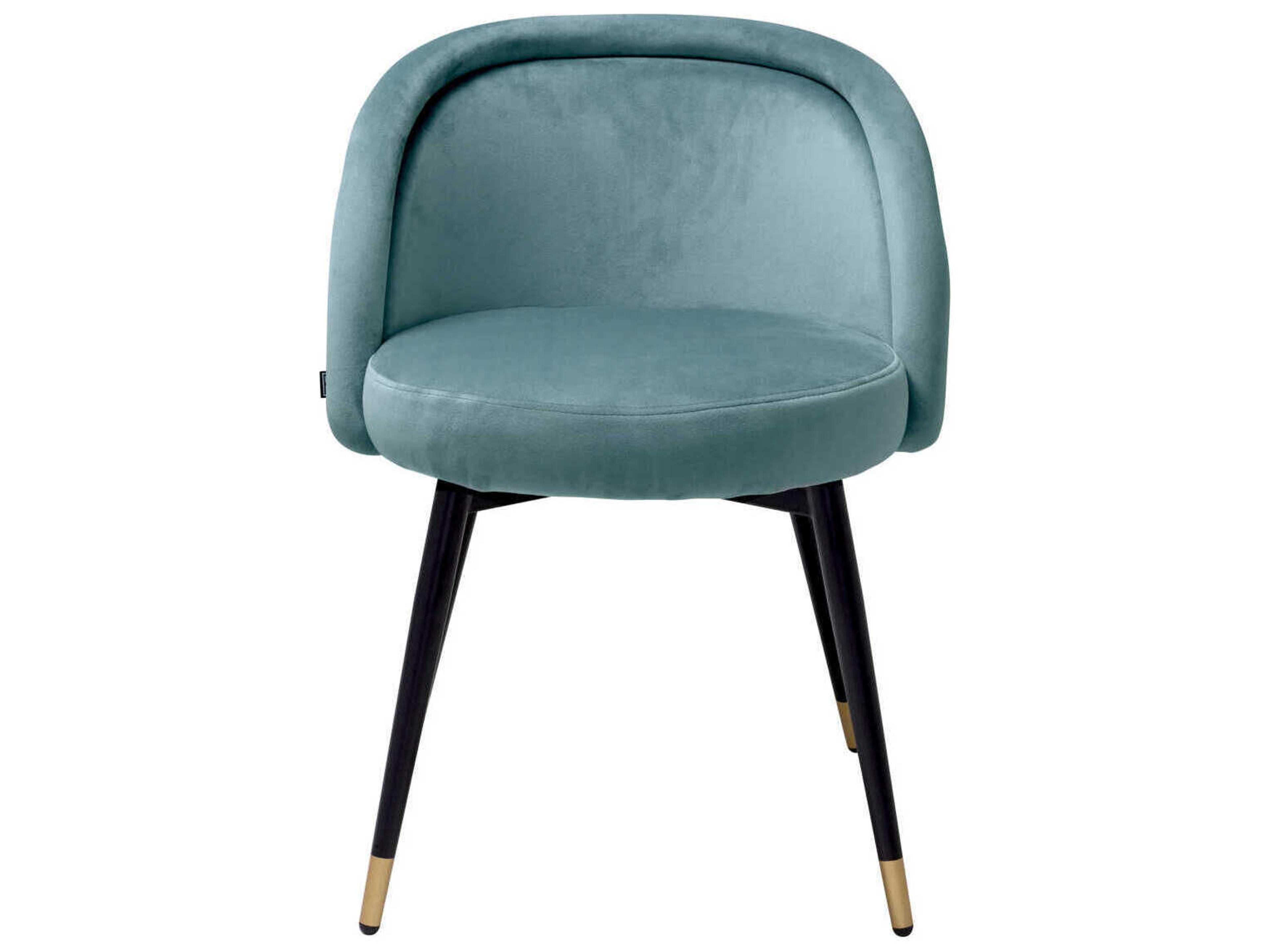 Eichholtz Chloe Blue Velvet Upholstered Armless Dining Chair Set of 2