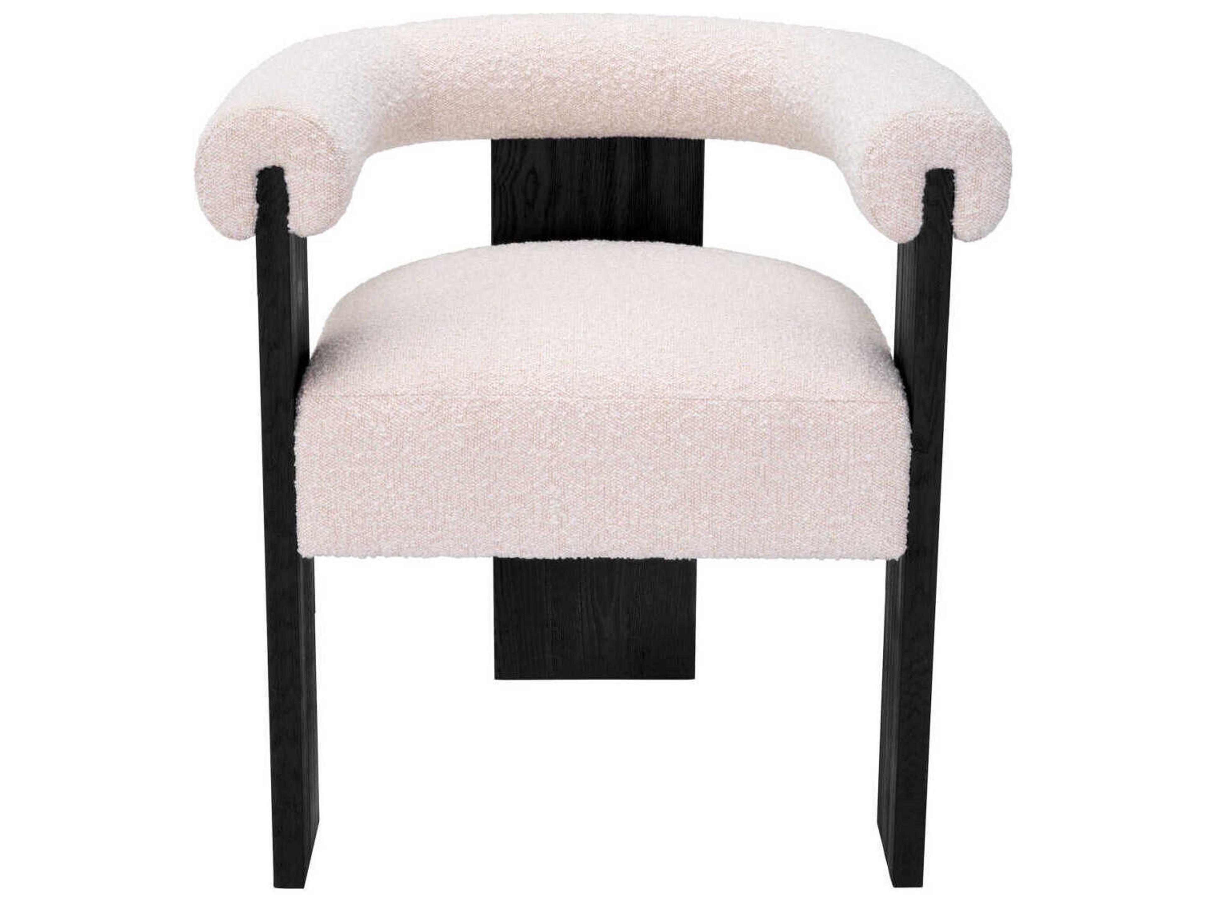 Eichholtz Percy Solid Wood Black Upholstered Arm Dining Chair