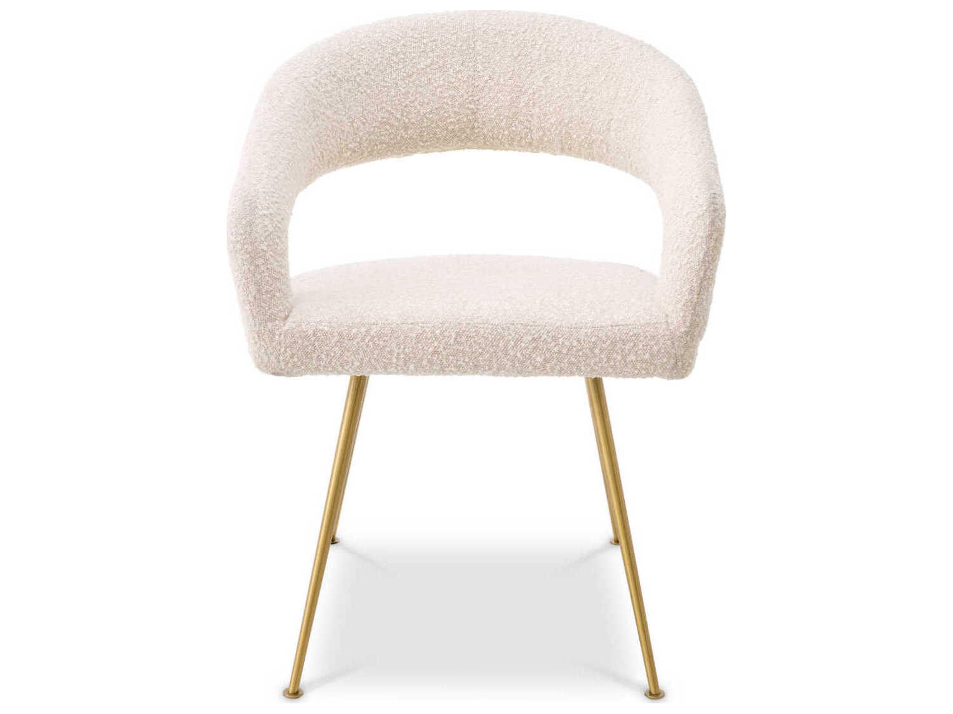 Eichholtz Bravo Gold Upholstered Arm Dining Chair