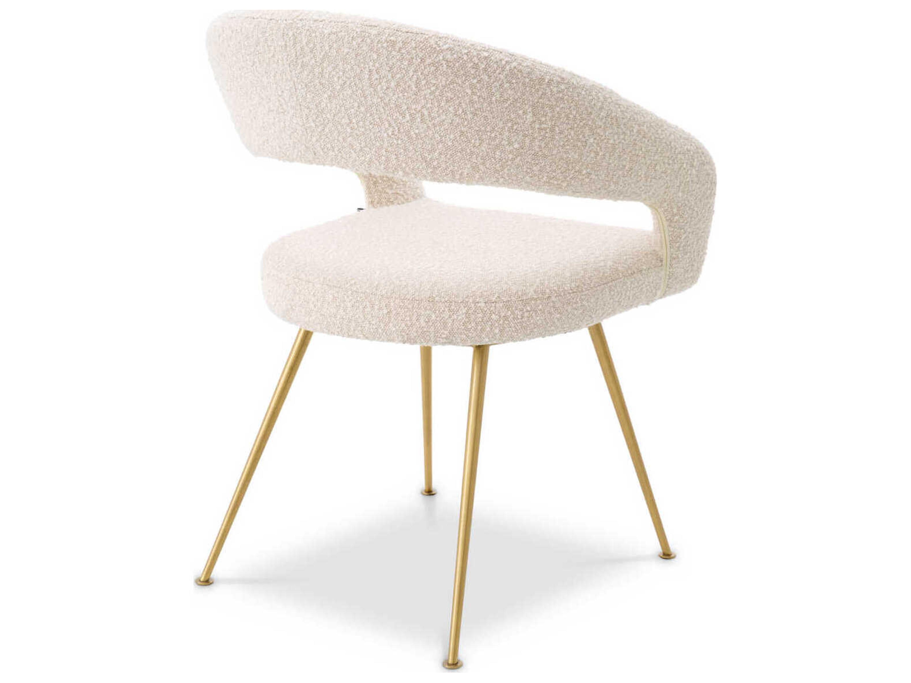 Eichholtz Bravo Gold Upholstered Arm Dining Chair
