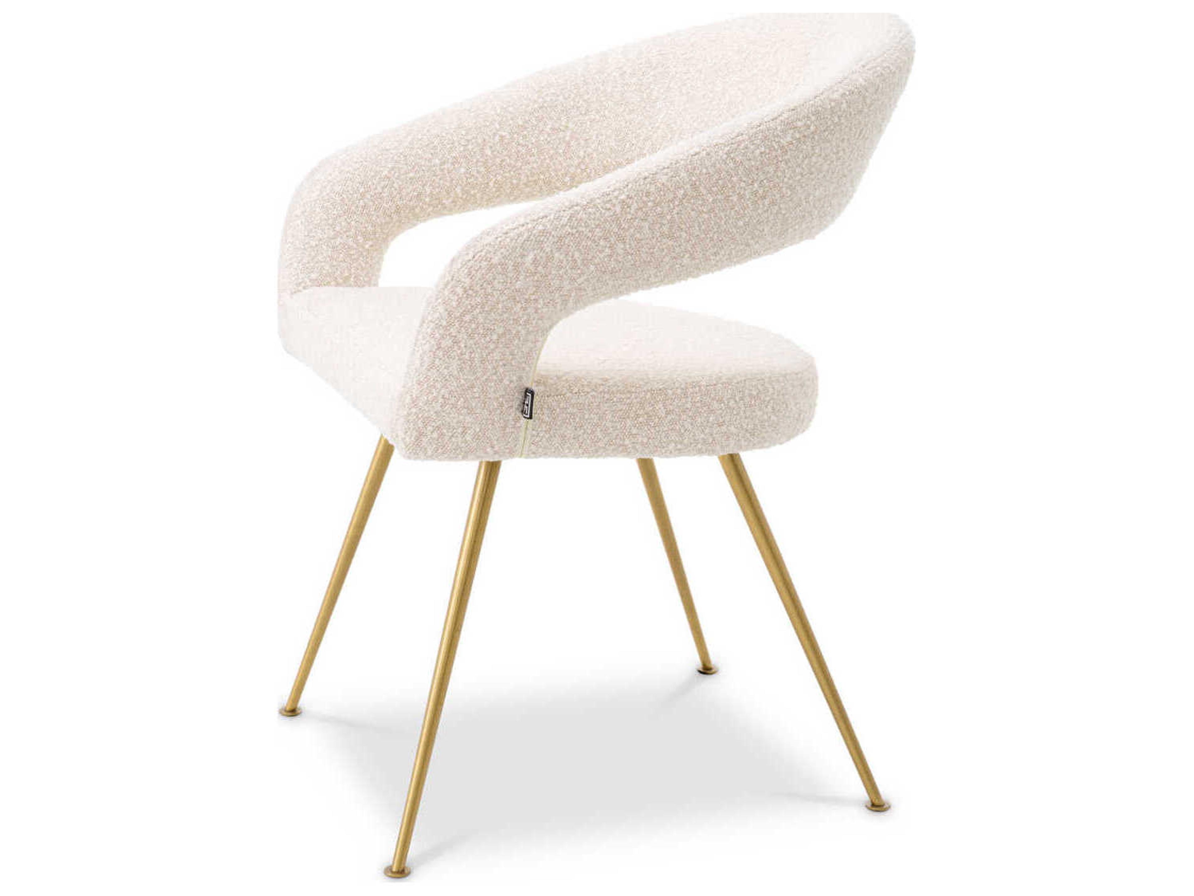 Eichholtz Bravo Gold Upholstered Arm Dining Chair