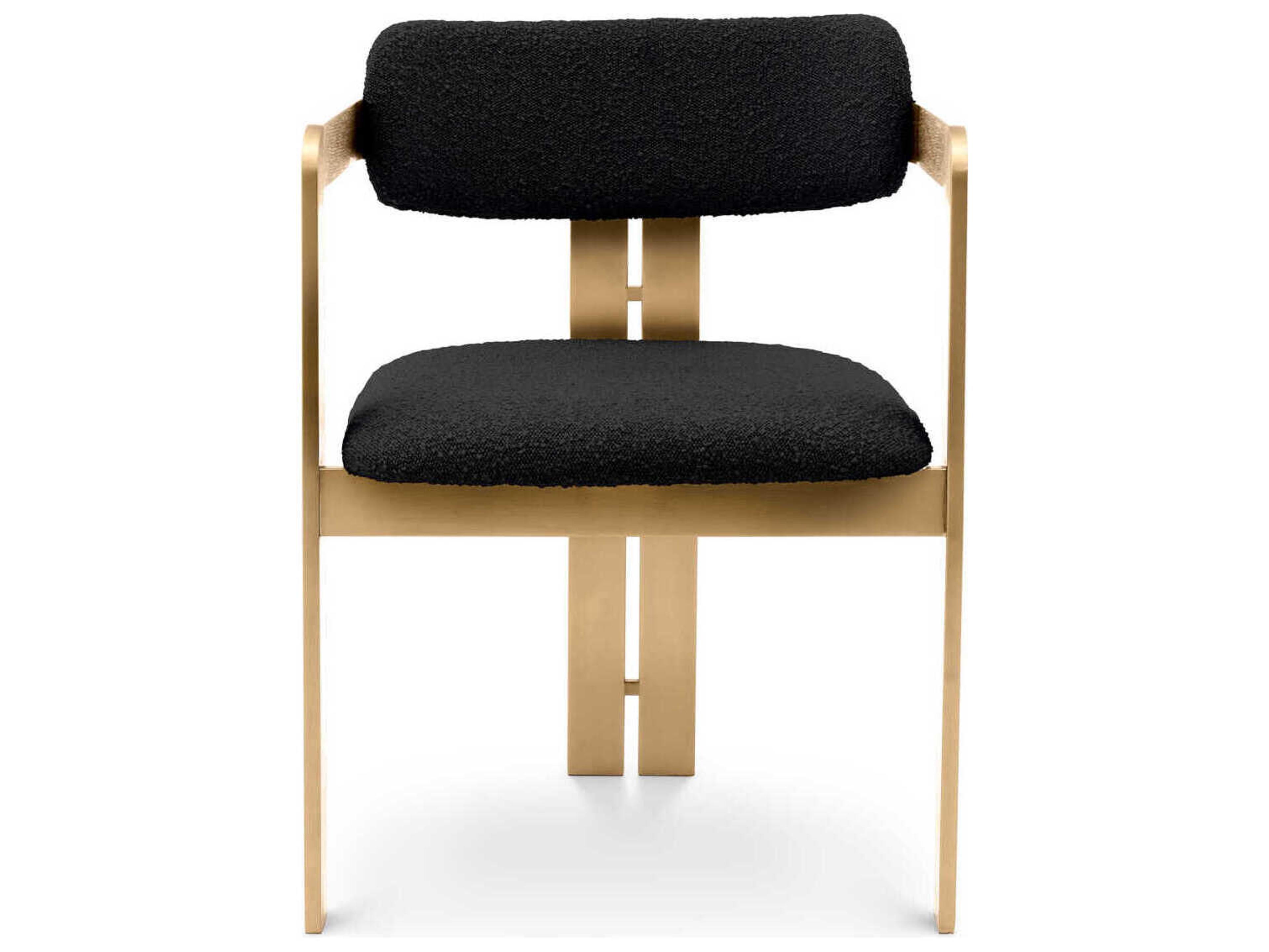 Eichholtz Donato Gold Upholstered Arm Dining Chair
