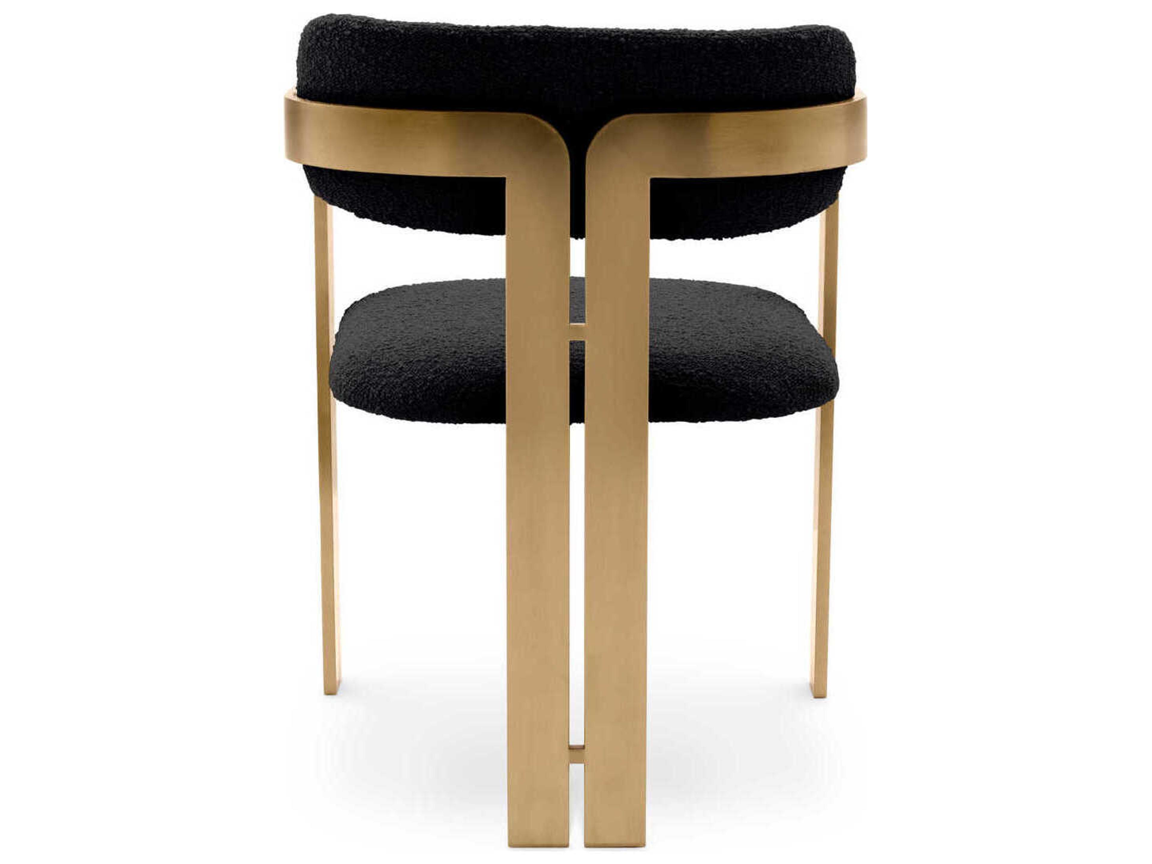 Eichholtz Donato Gold Upholstered Arm Dining Chair