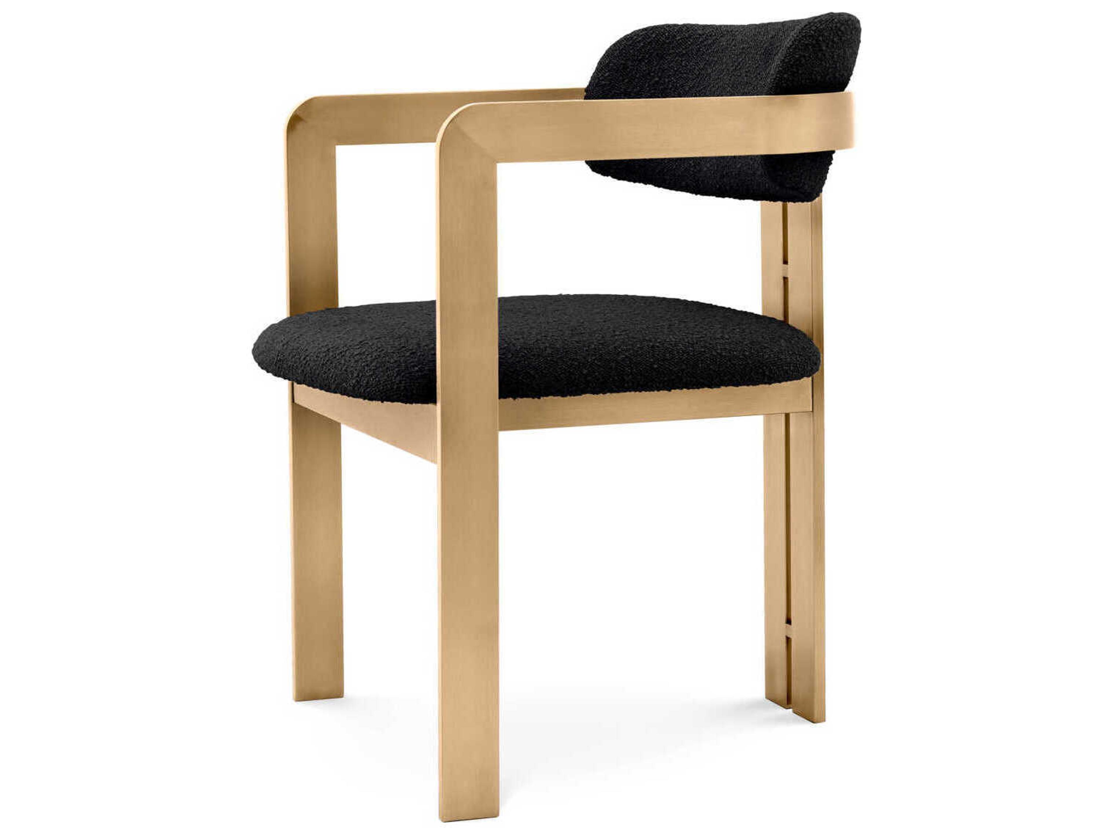Eichholtz Donato Gold Upholstered Arm Dining Chair