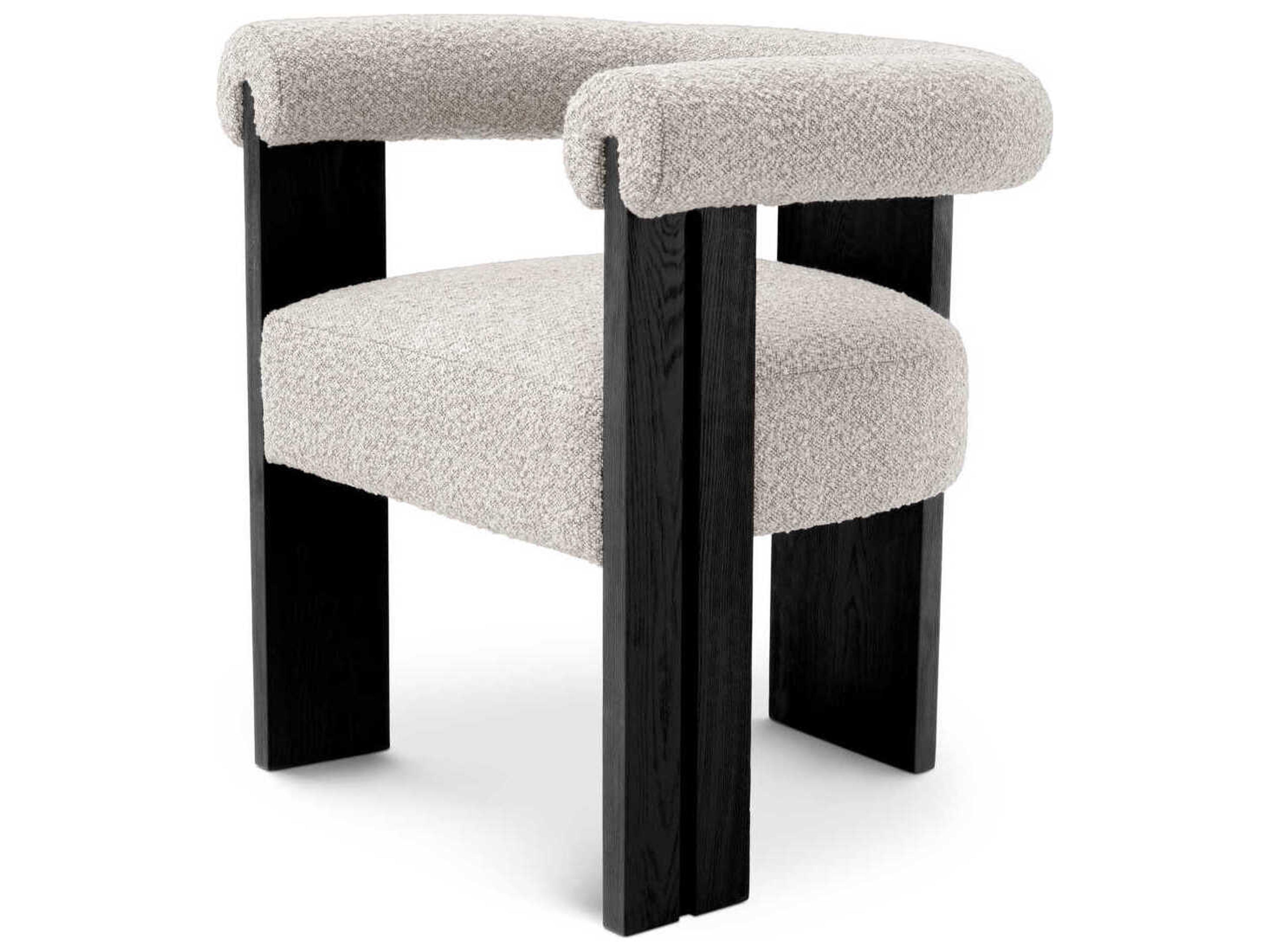 Percy Hardwood Black Upholstered Arm Dining Chair
