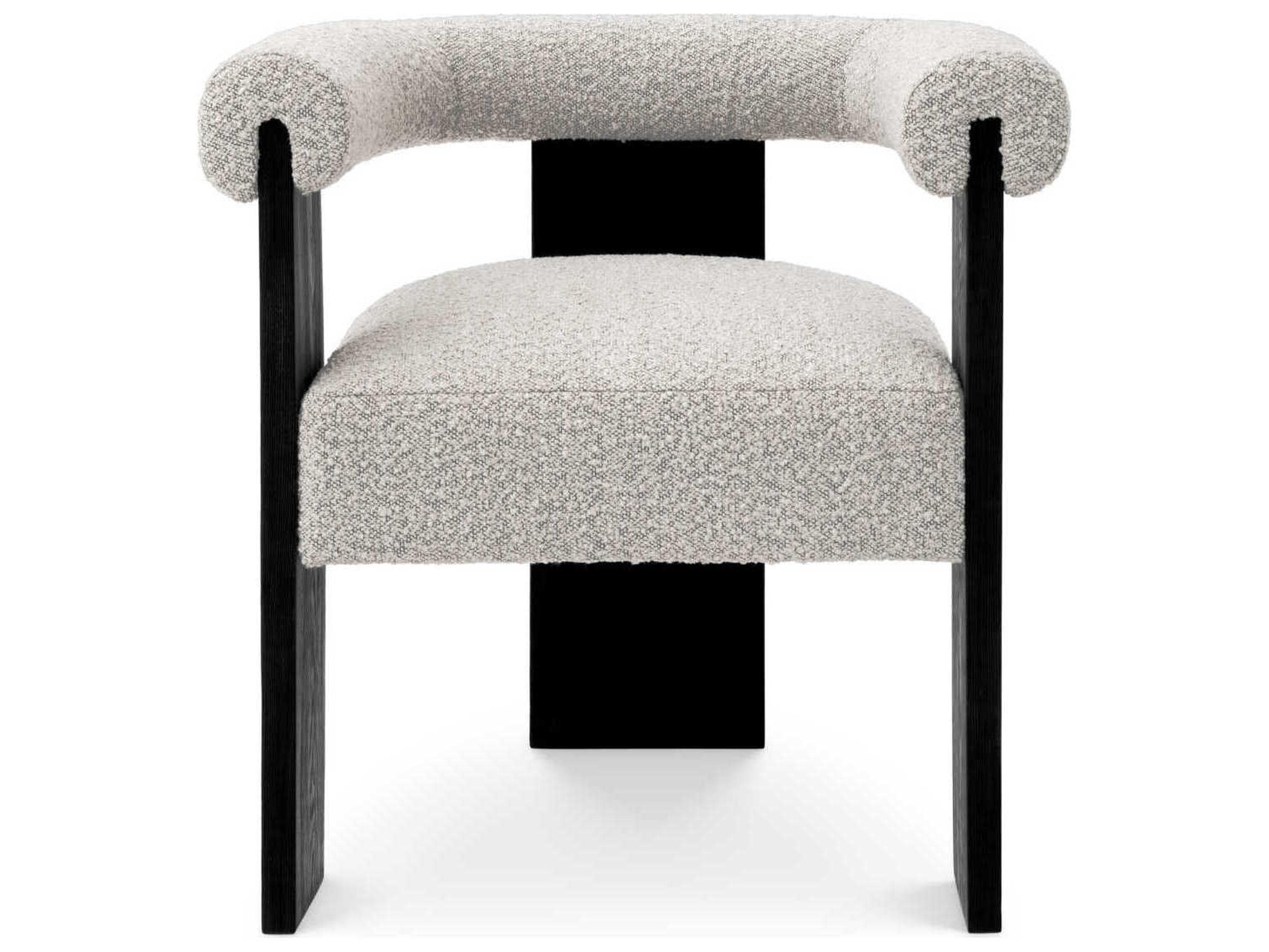 Eichholtz Percy Hardwood Black Upholstered Arm Dining Chair