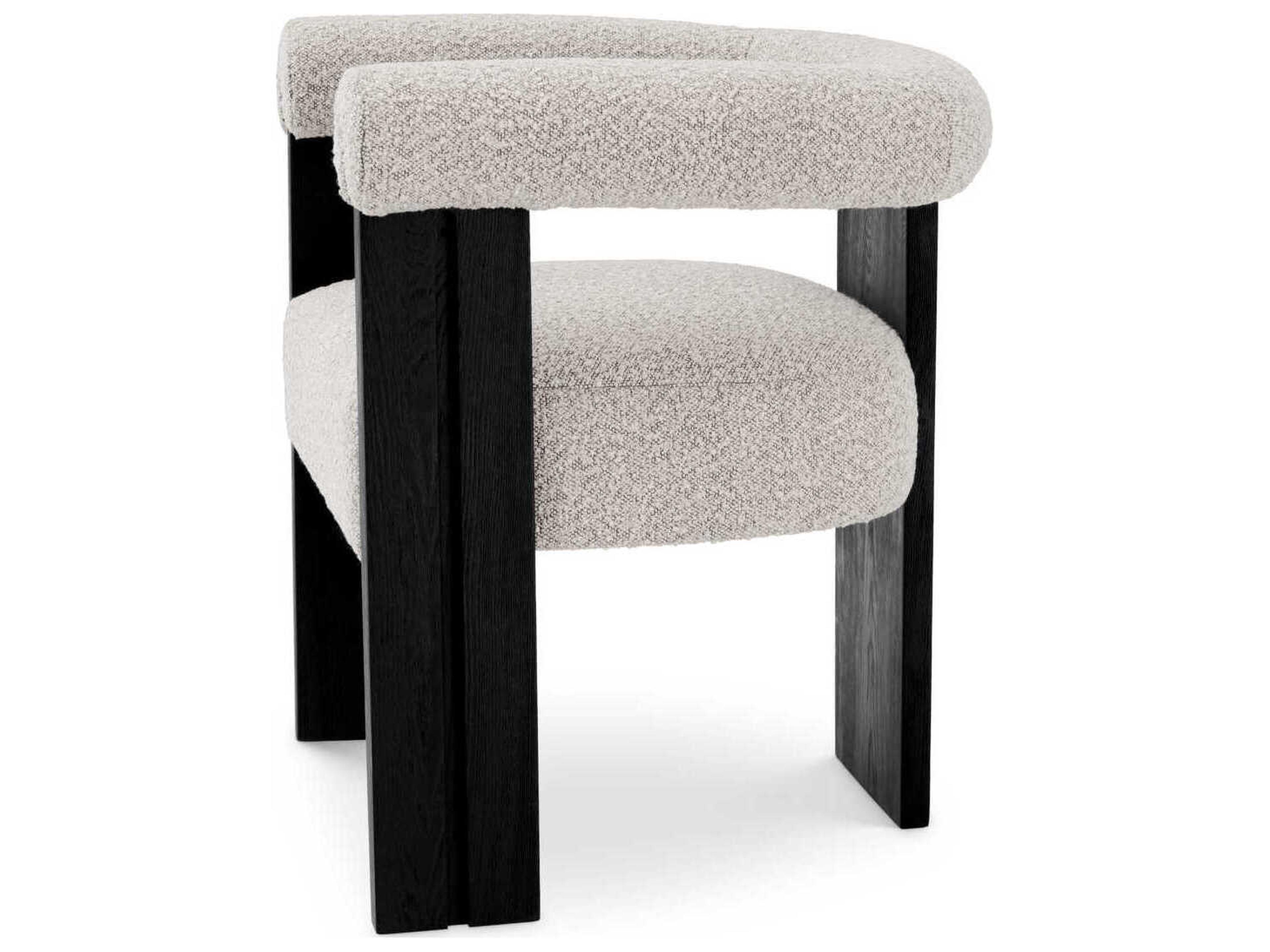 Eichholtz Percy Hardwood Black Upholstered Arm Dining Chair