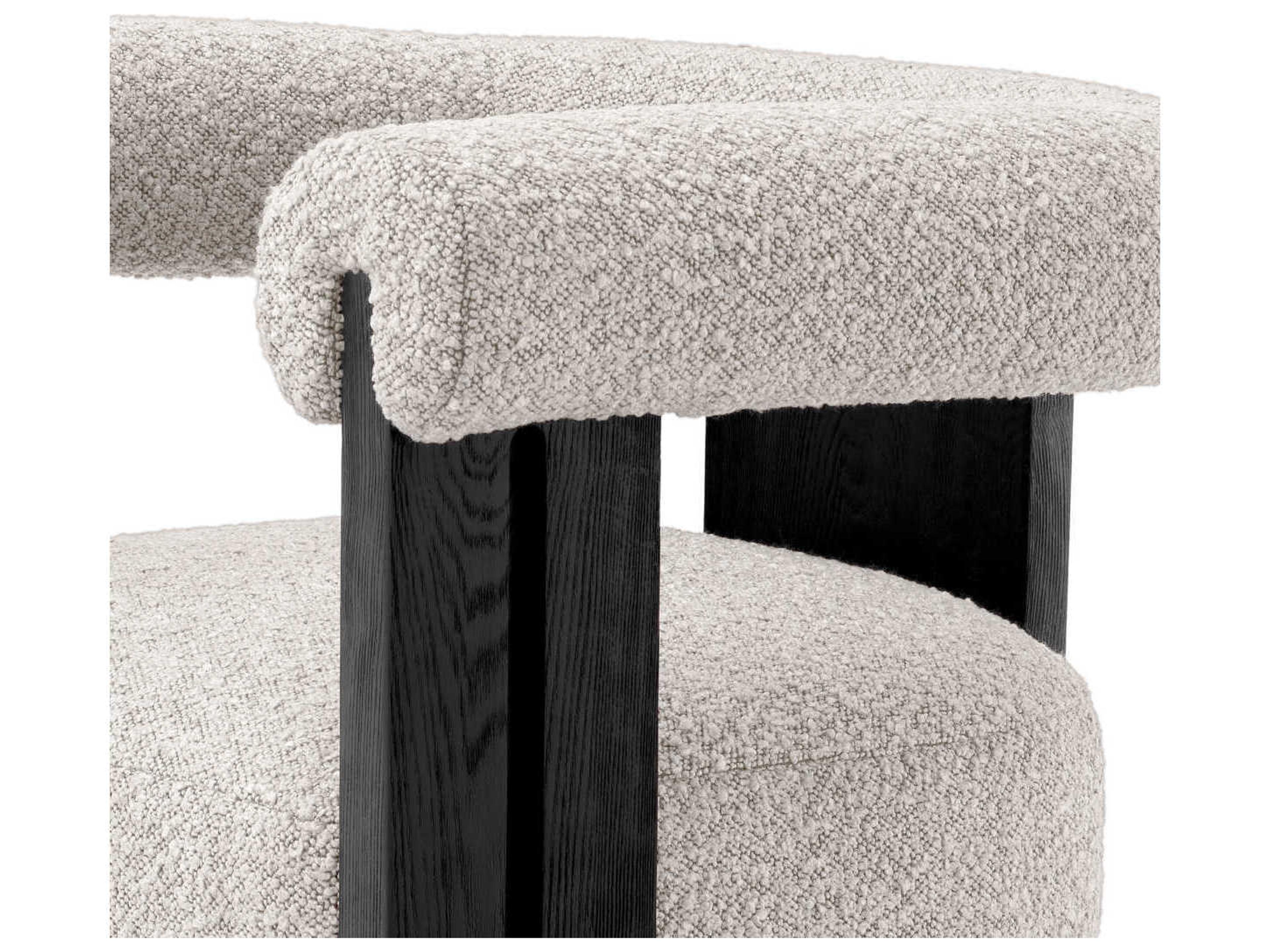 Eichholtz Percy Hardwood Black Upholstered Arm Dining Chair