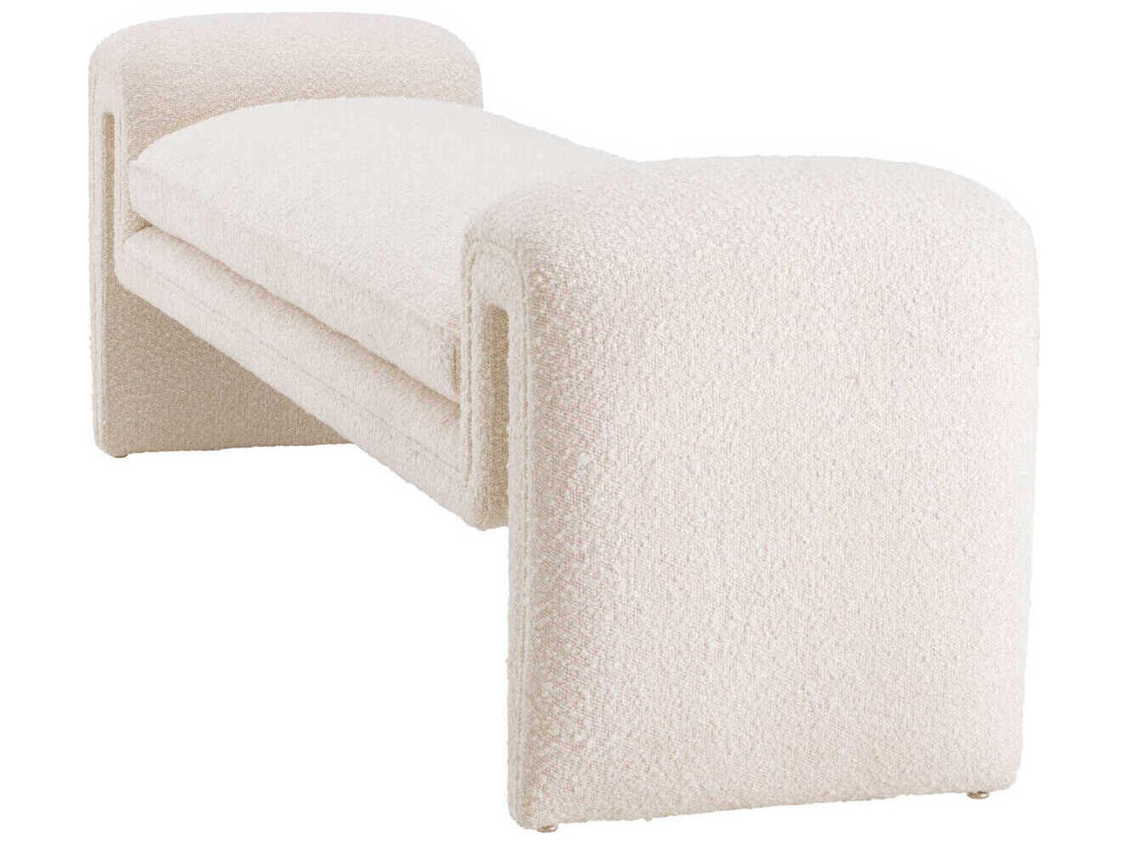 Eichholtz Tondo Boucle Cream Upholstered Accent Bench