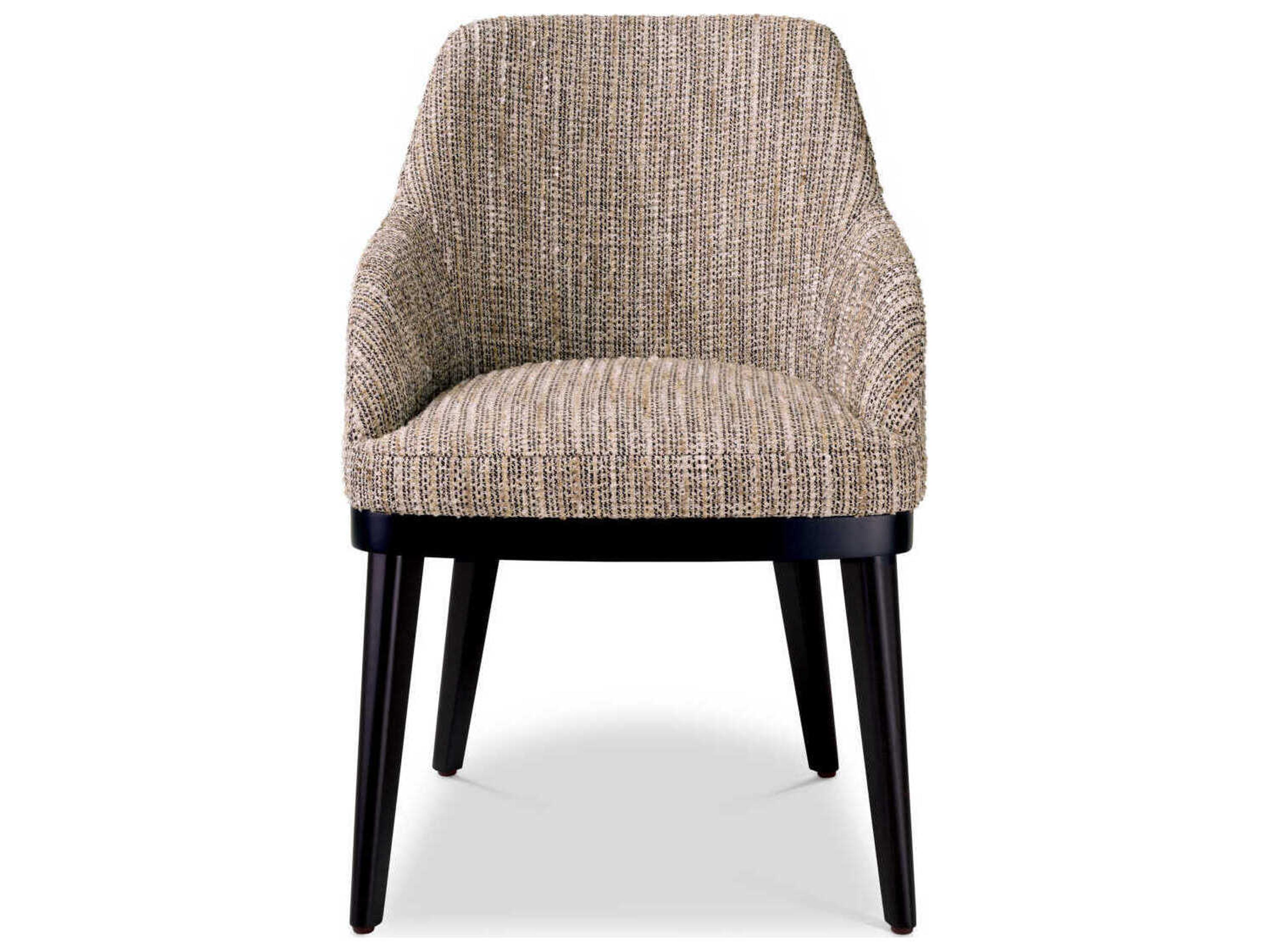 Eichholtz Costa Beige Upholstered Arm Dining Chair