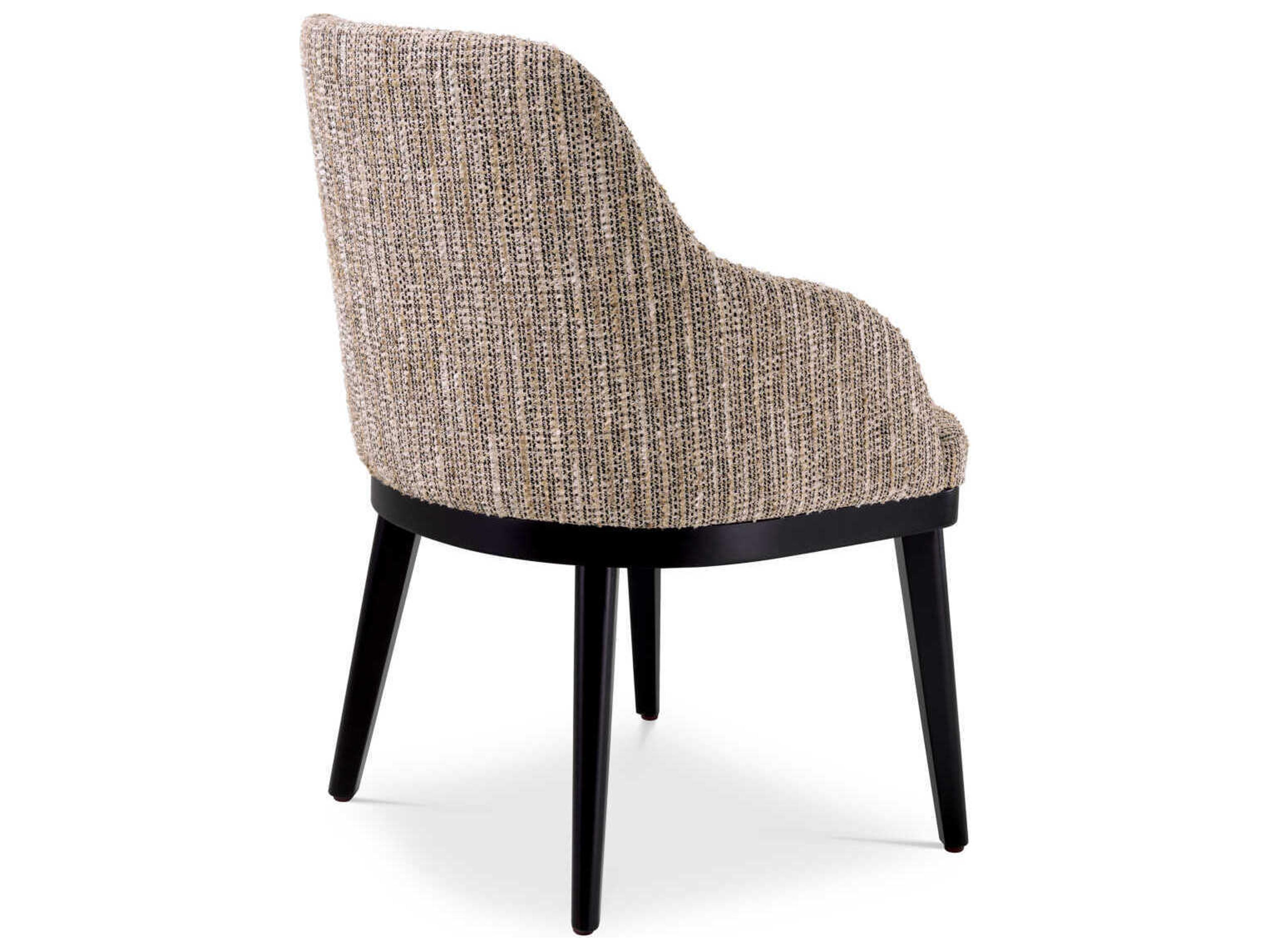 Eichholtz Costa Beige Upholstered Arm Dining Chair