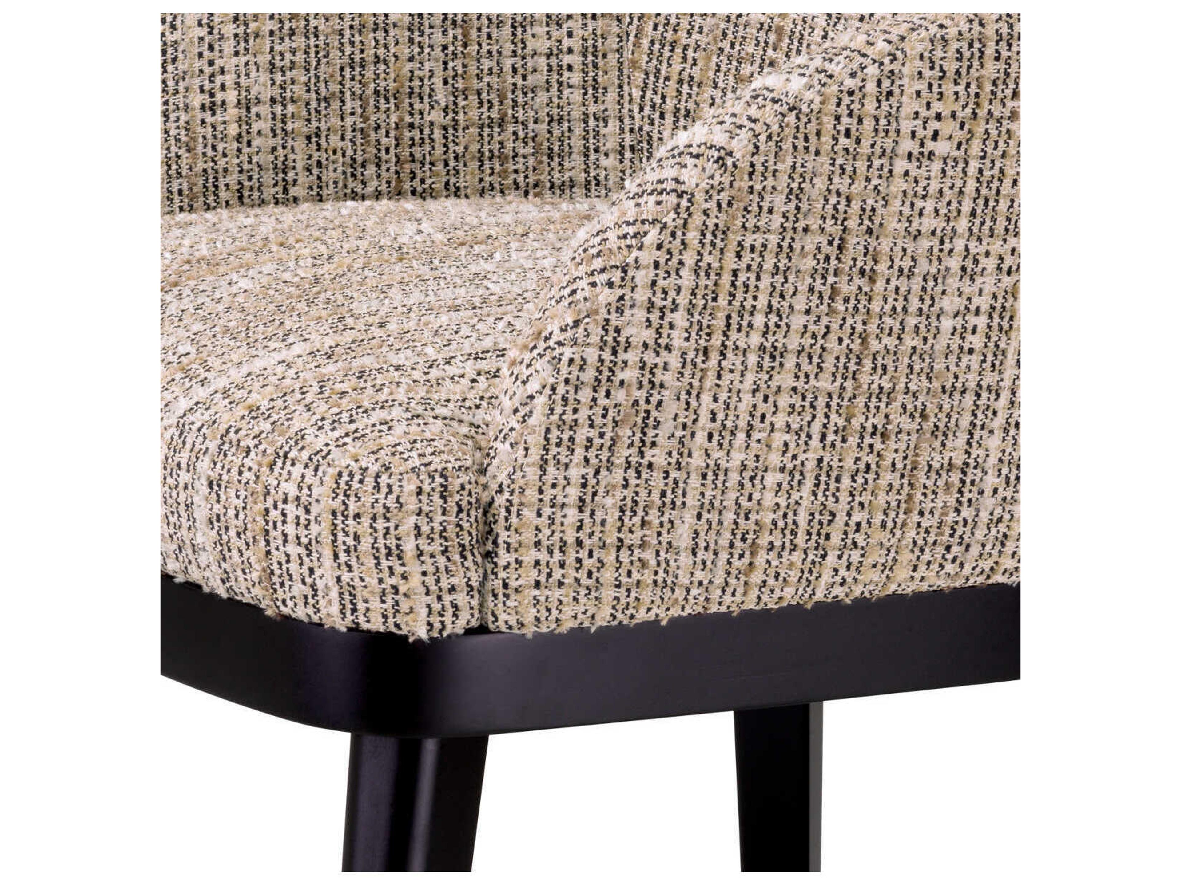 Eichholtz Costa Beige Upholstered Arm Dining Chair