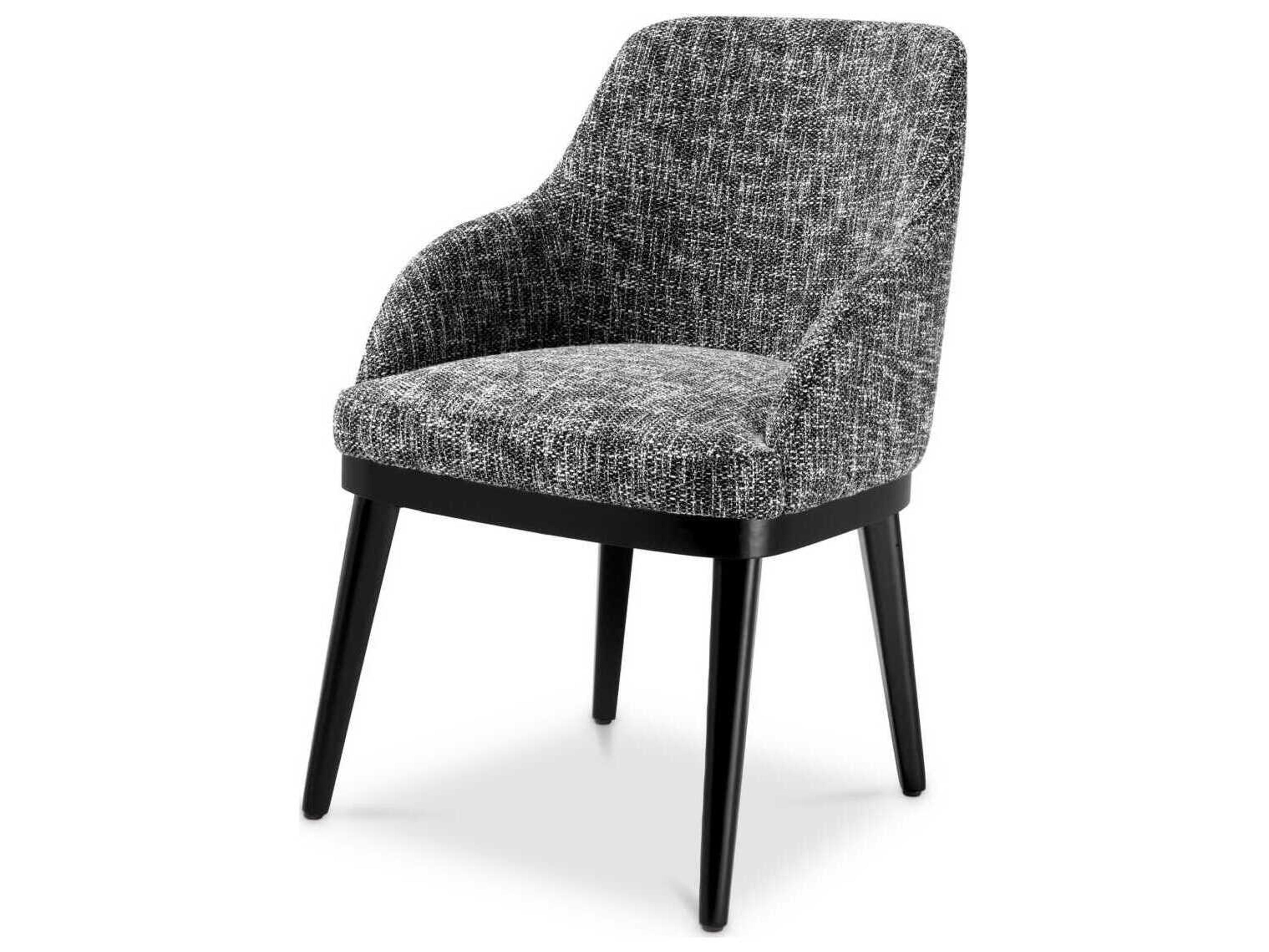 Costa Black Upholstered Arm Dining Chair