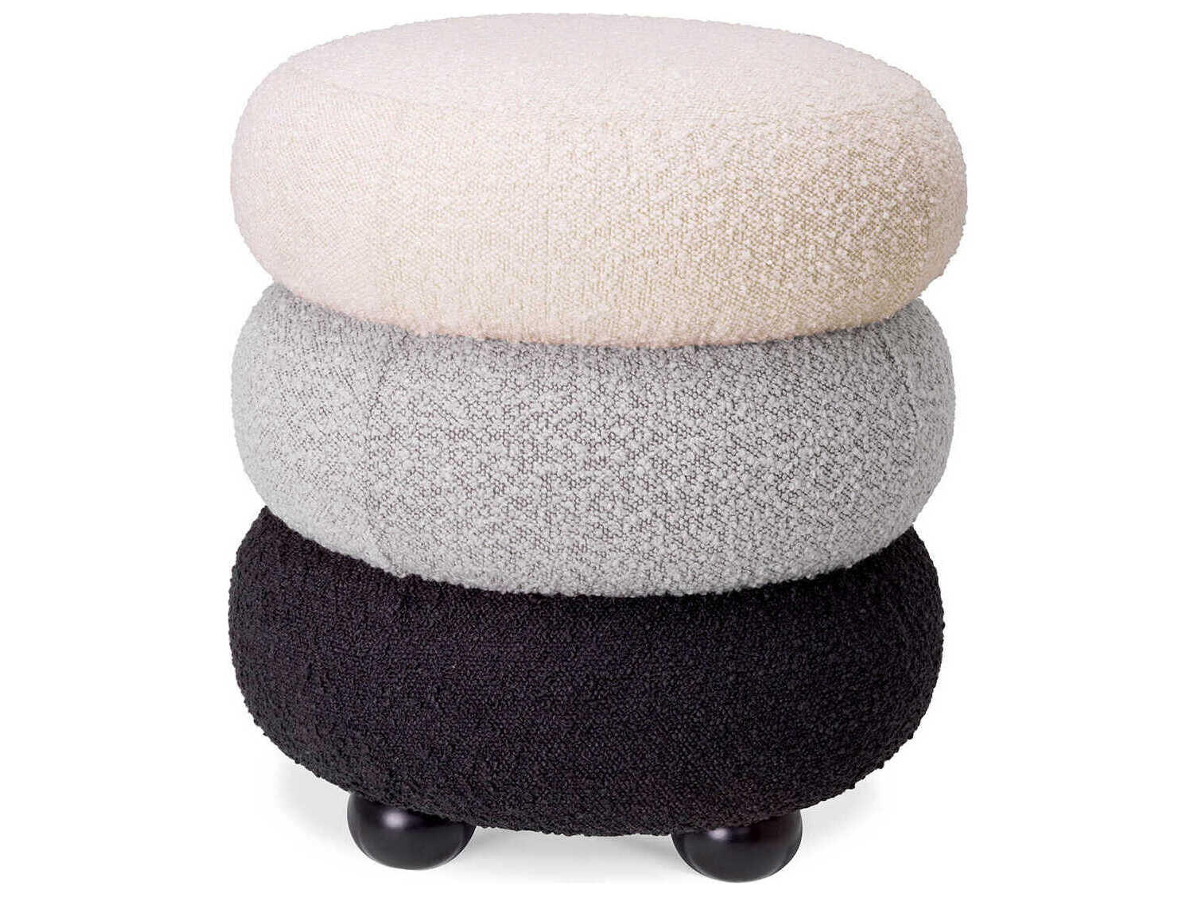 Tulum Cream Upholstered Accent Stool