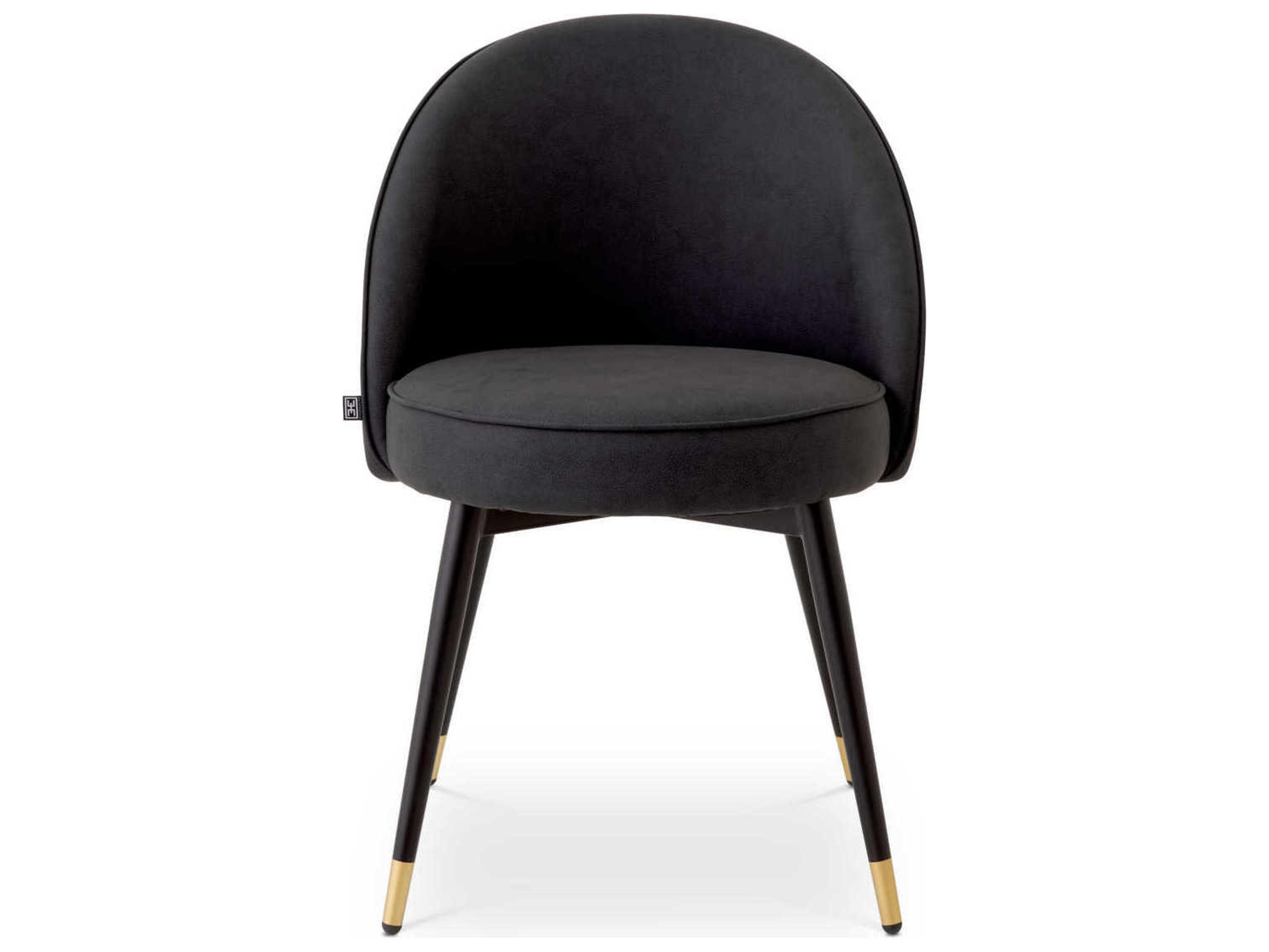 Eichholtz Cooper Black Faux Leather Armless Dining Chair Set of 2