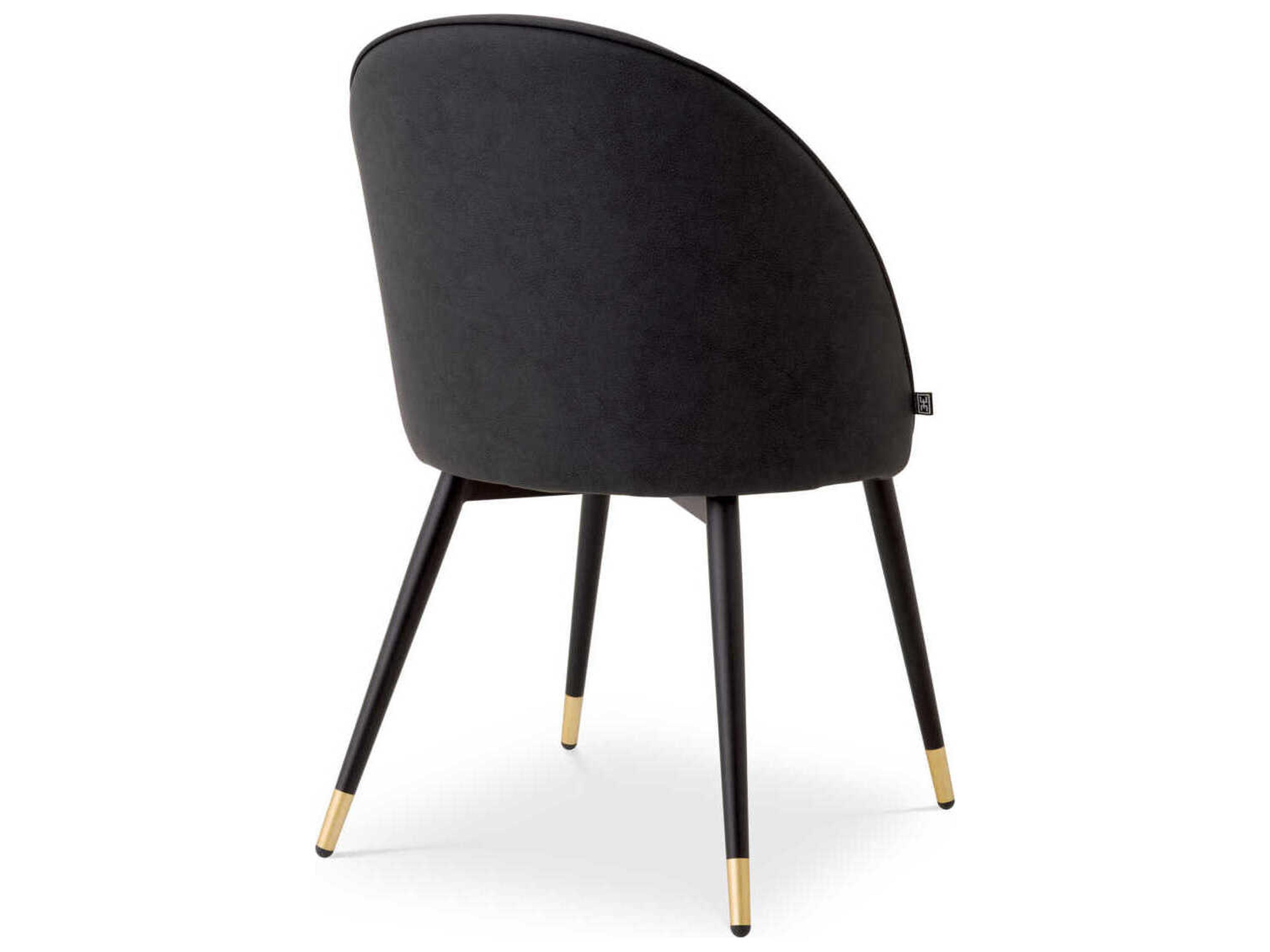 Eichholtz Cooper Black Faux Leather Armless Dining Chair Set of 2