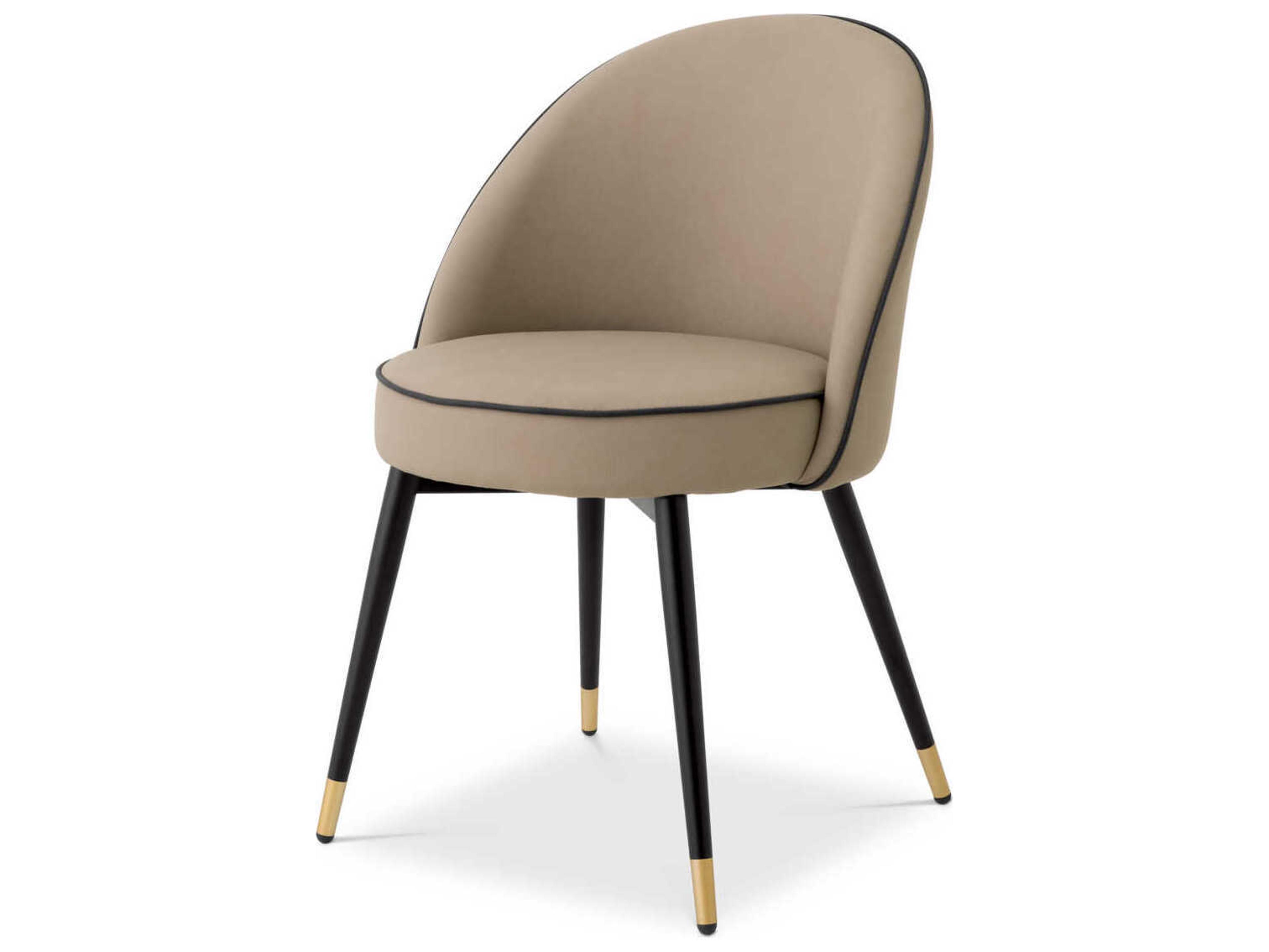 Eichholtz Cooper Beige Faux Leather Armless Dining Chair Set of 2