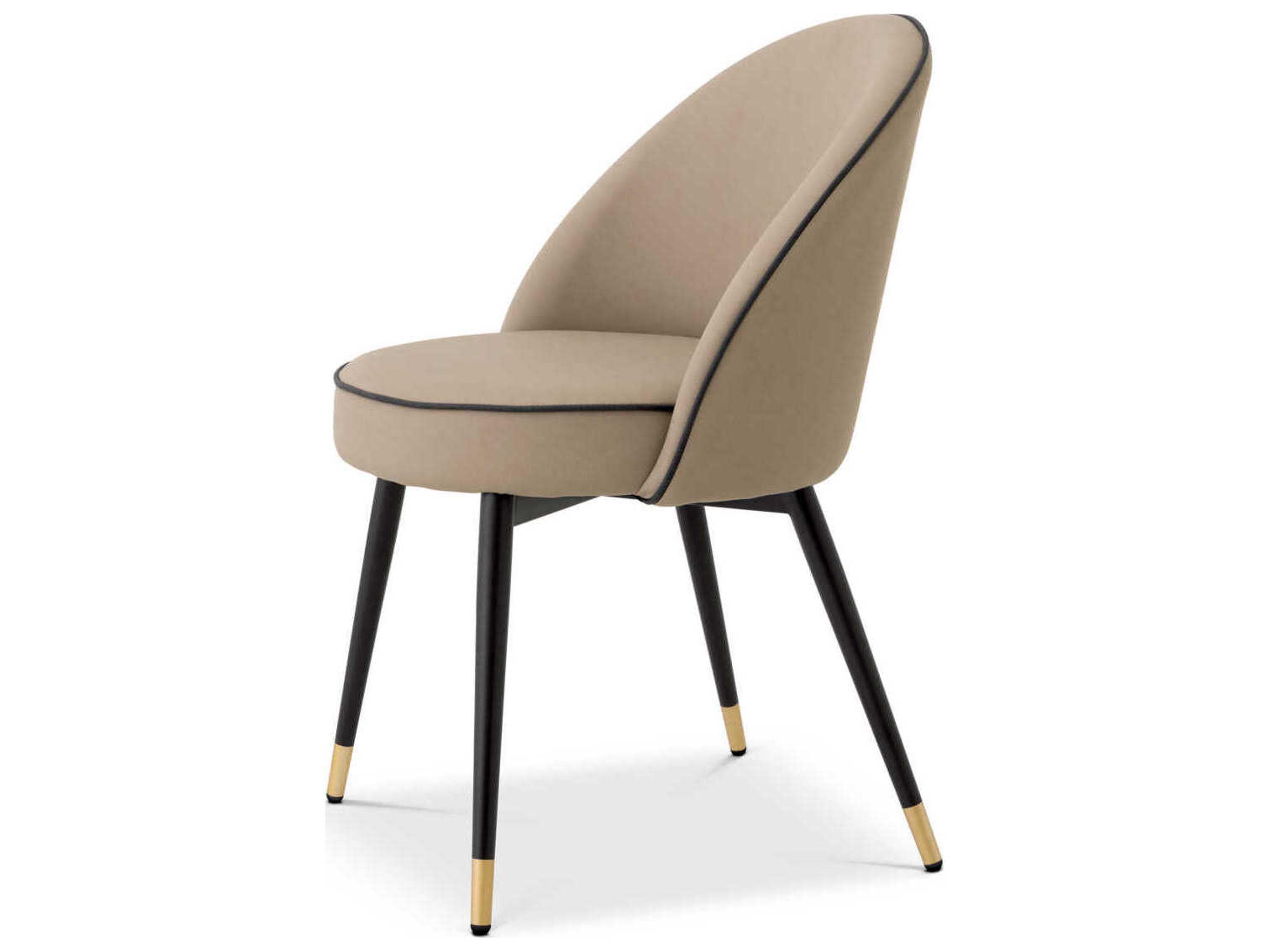 Eichholtz Cooper Beige Faux Leather Armless Dining Chair Set of 2