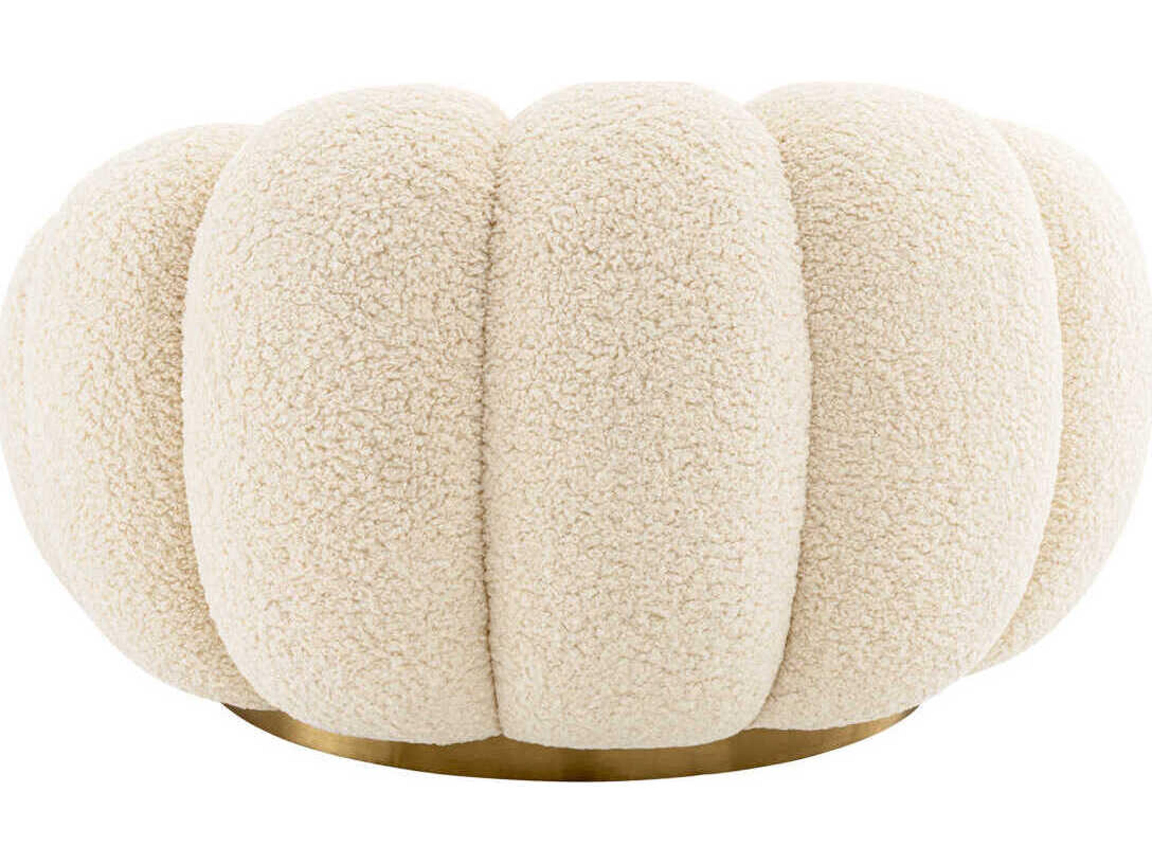 Eichholtz Mello Swivel Cream Faux Leather Accent Chair