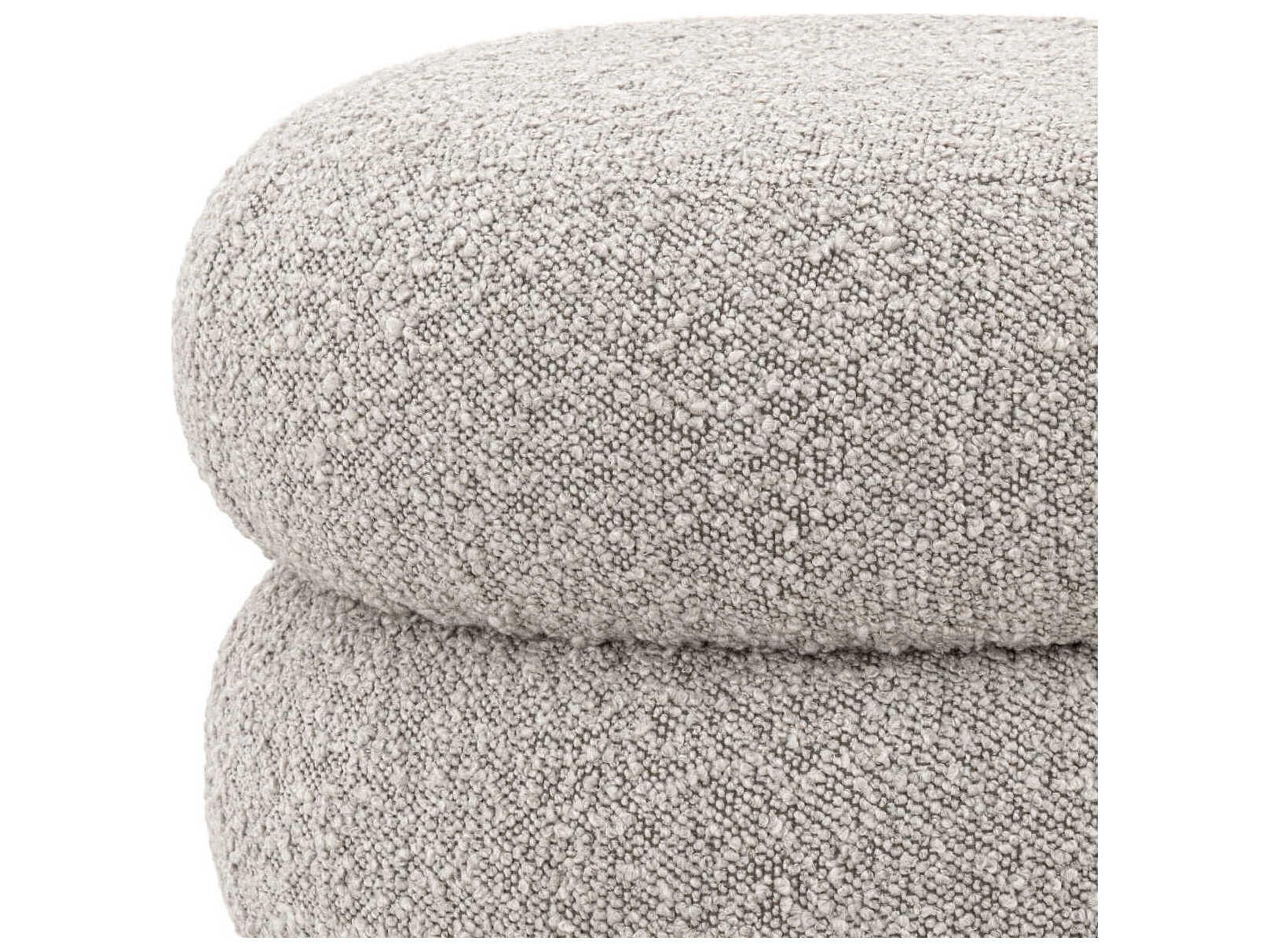 Eichholtz Tulum Boucle Grey Black Feet Upholstered Accent Stool