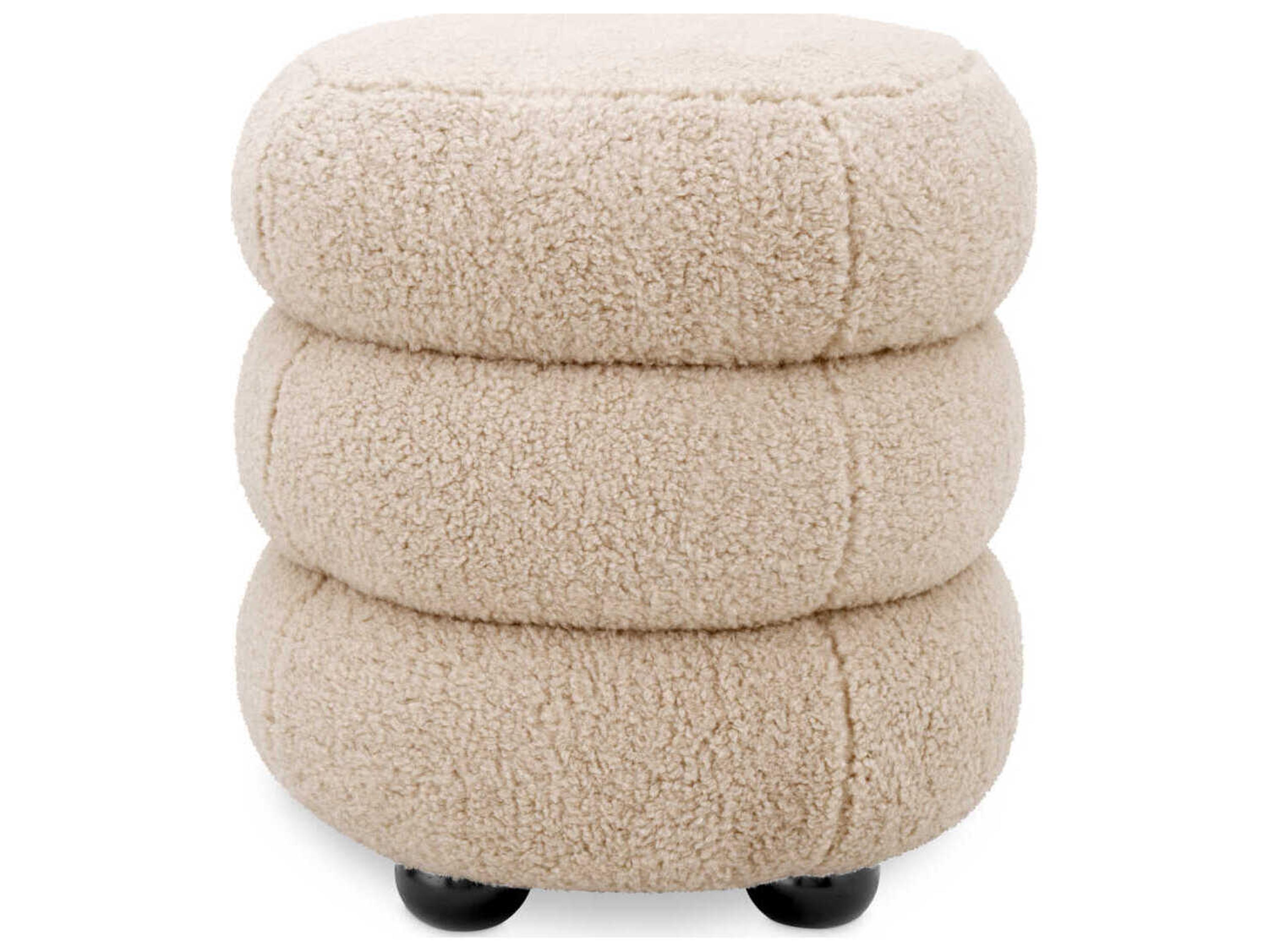 Tulum Accent Stool Upholstered Brisbane Cream