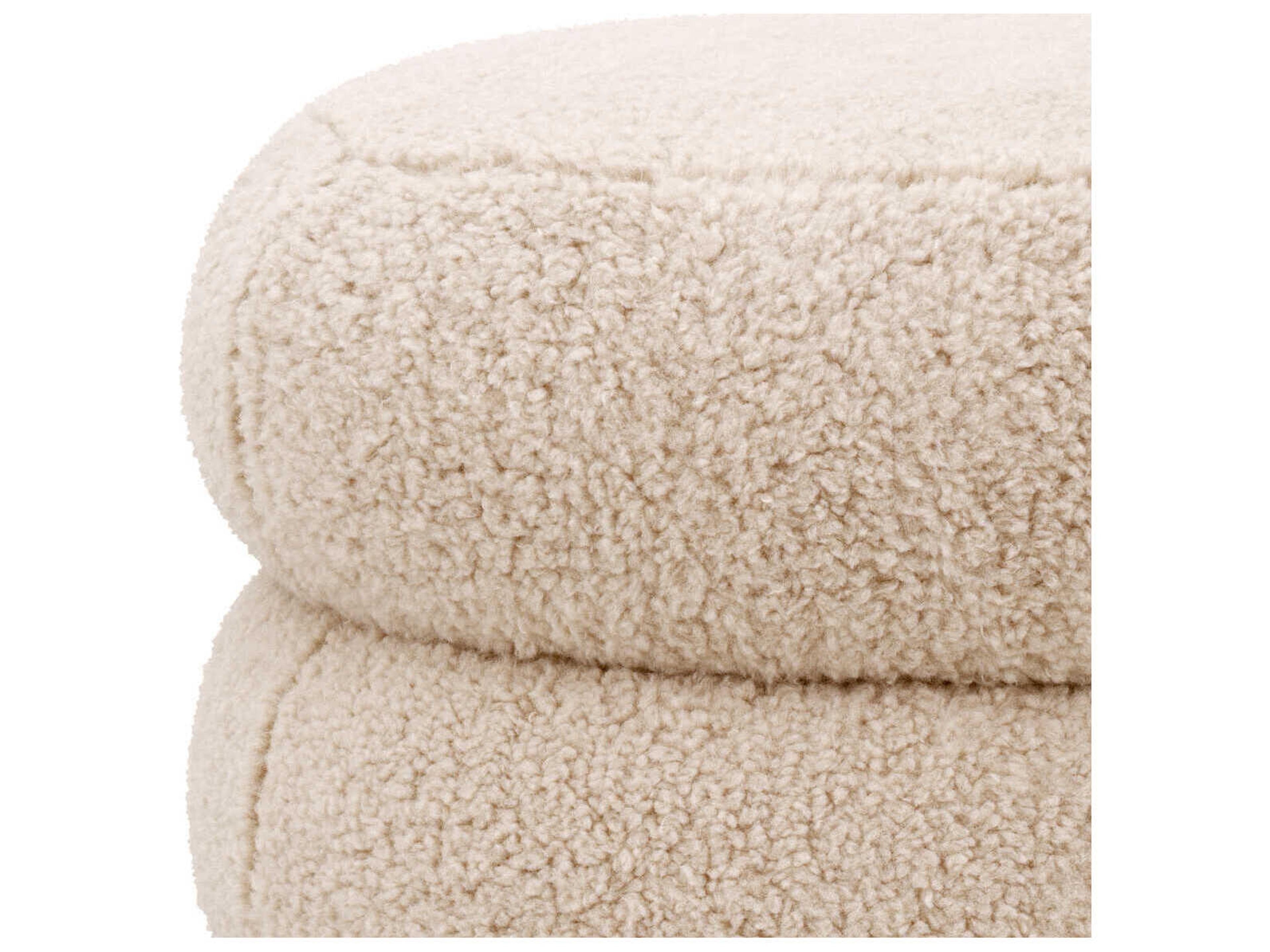 Eichholtz Tulum Brisbane Cream Black Feet Upholstered Accent Stool