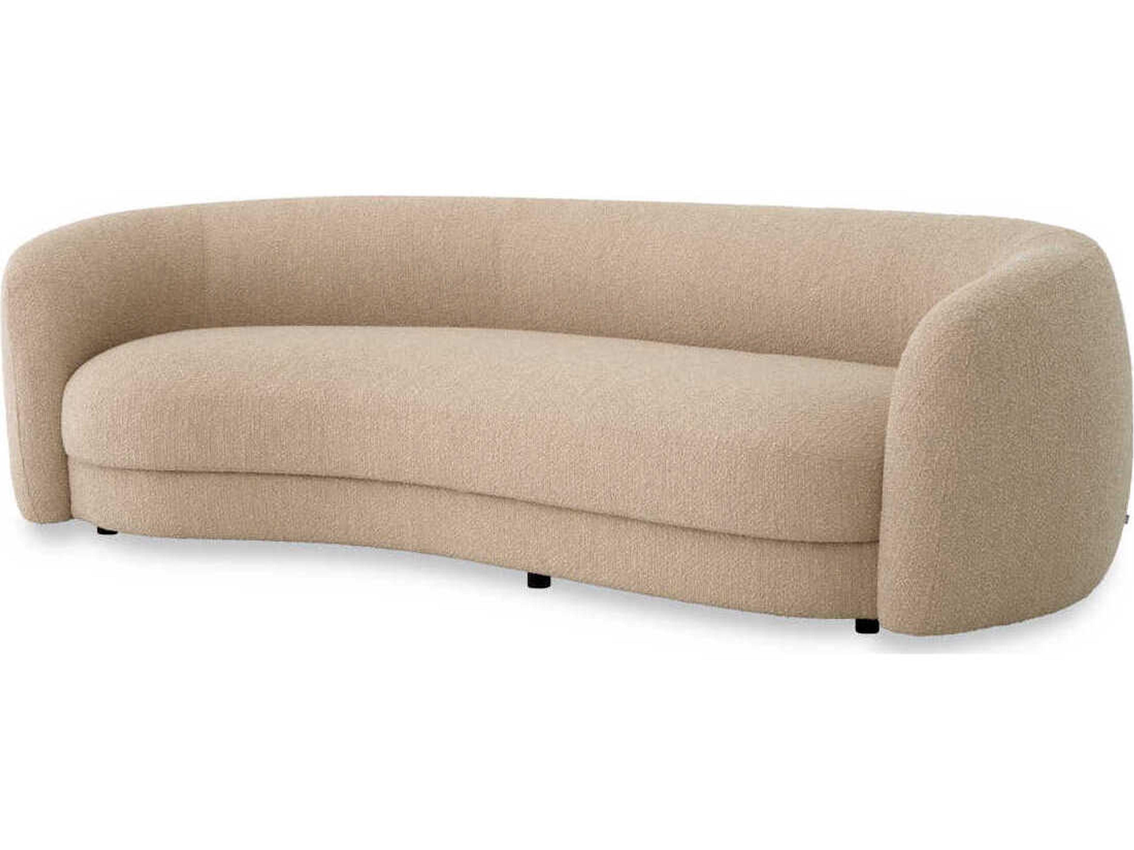 Blaine Boucle Sand Black Feet Beige Upholstered Sofa