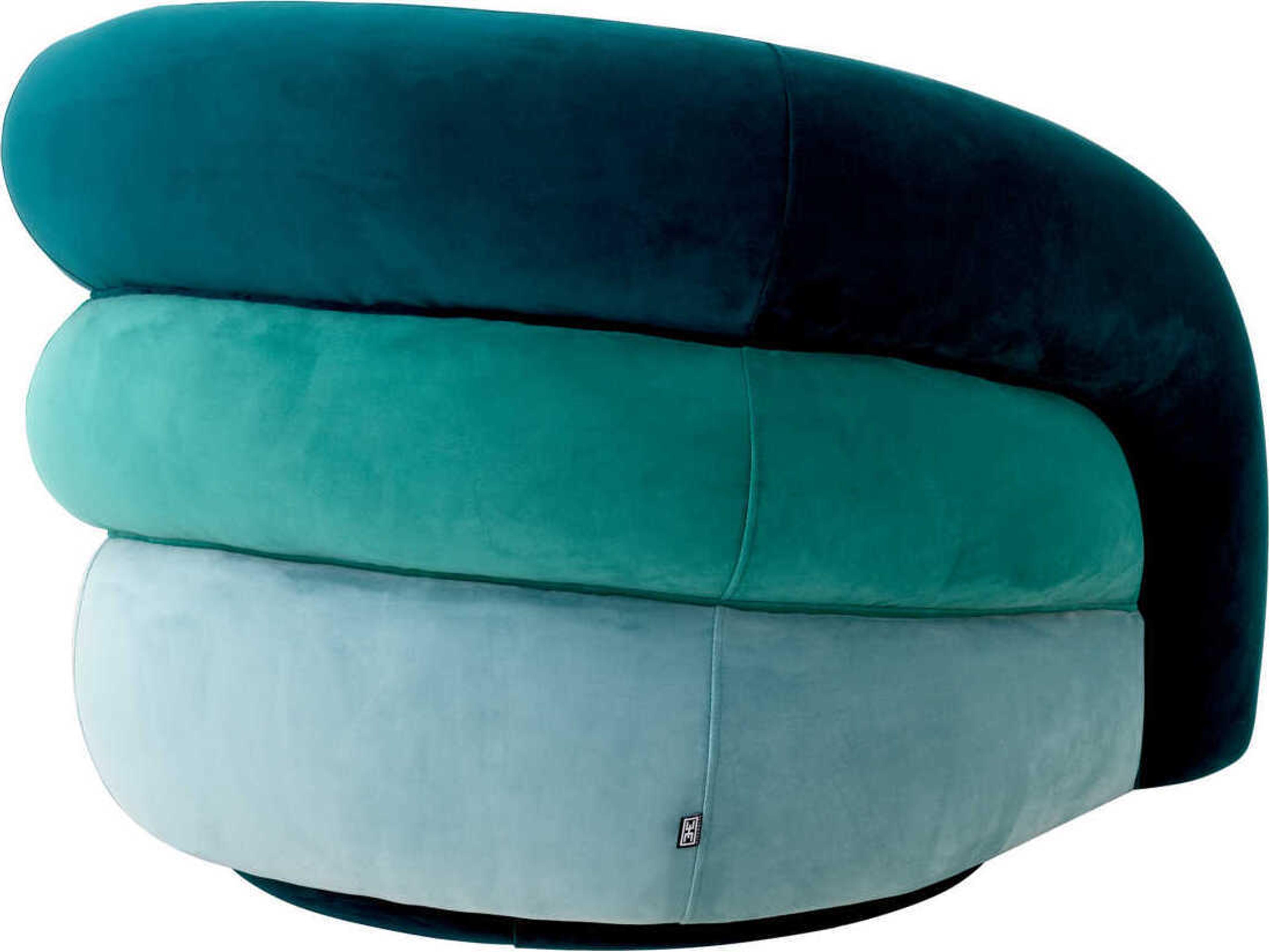 Eichholtz Novelle Swivel Green Velvet Accent Chair