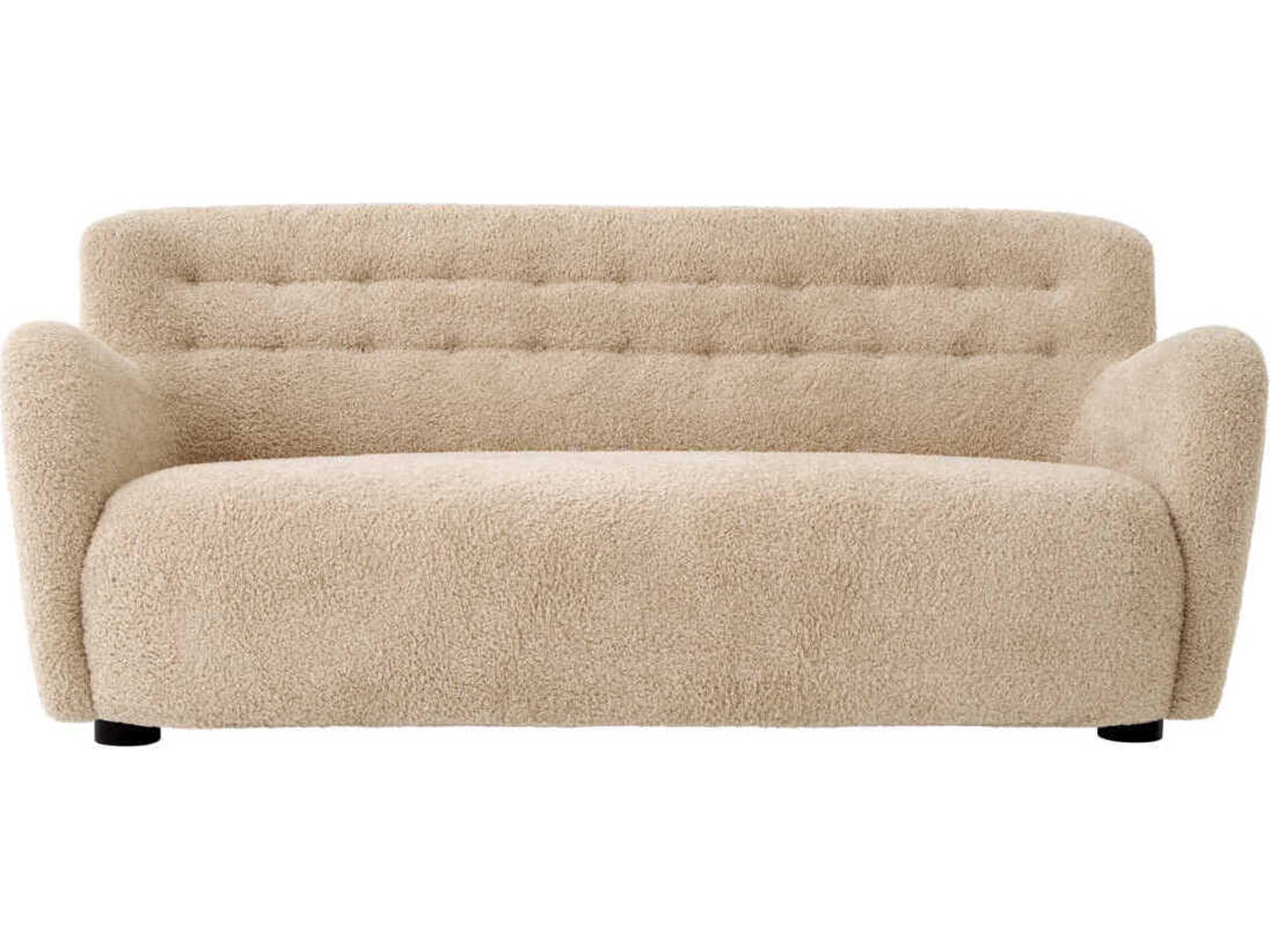 Eichholtz Bixby Canberra Sand Black Feet Beige Upholstered Sofa
