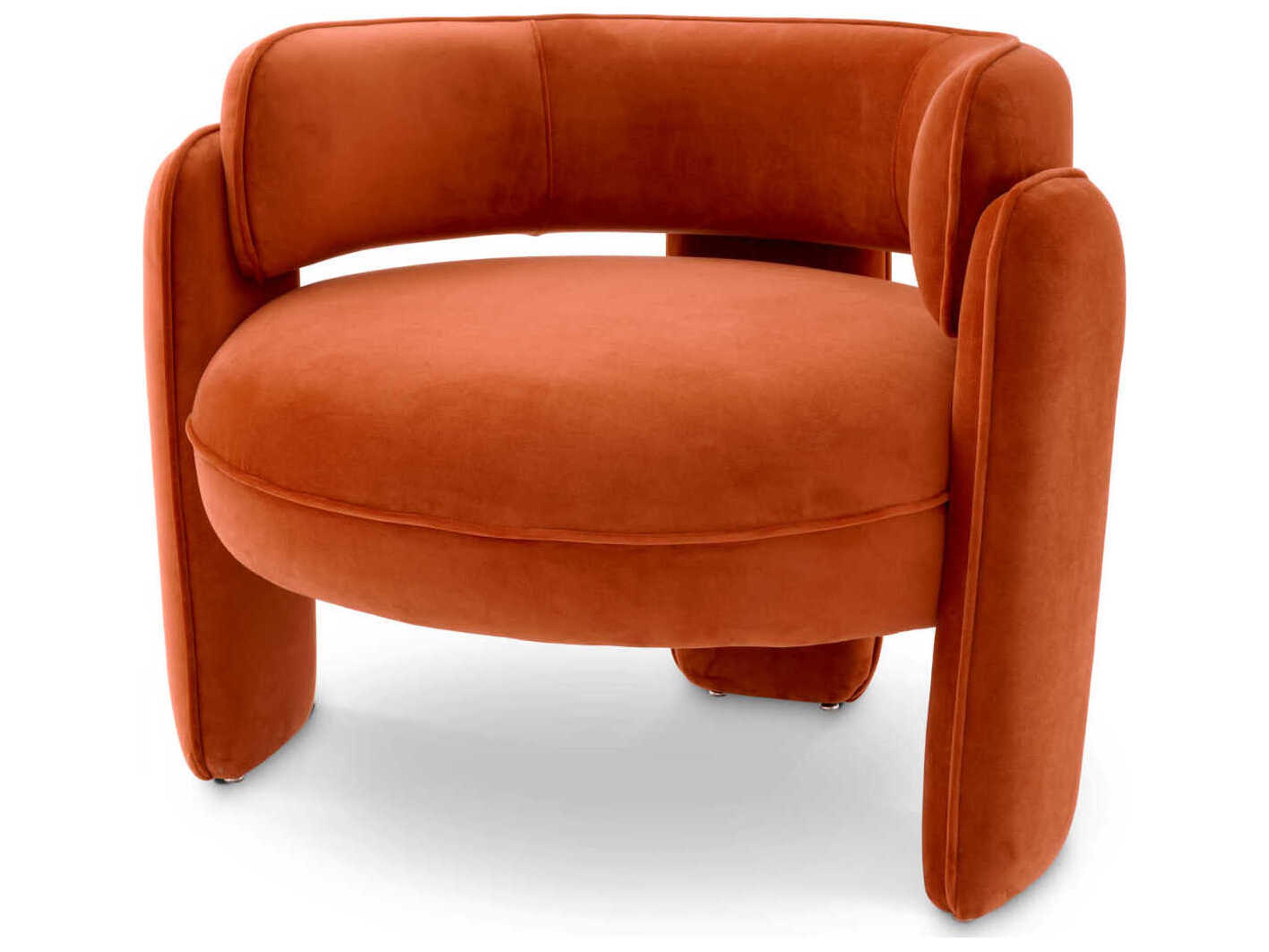 Chaplin Accent Chair in Savona Orange Velvet