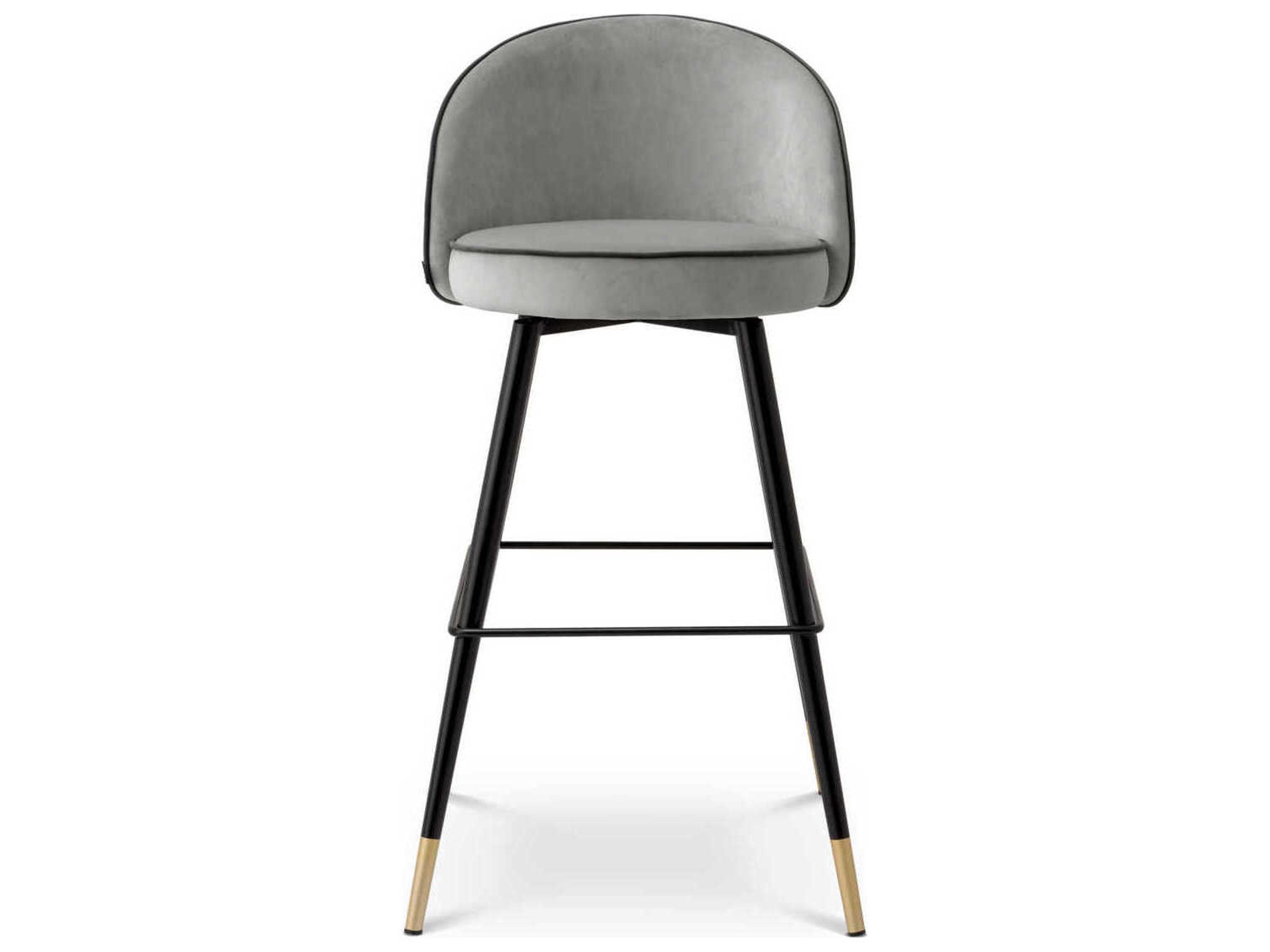 Eichholtz Cooper Velvet Upholstered Swivel Bar Stool Set of 2