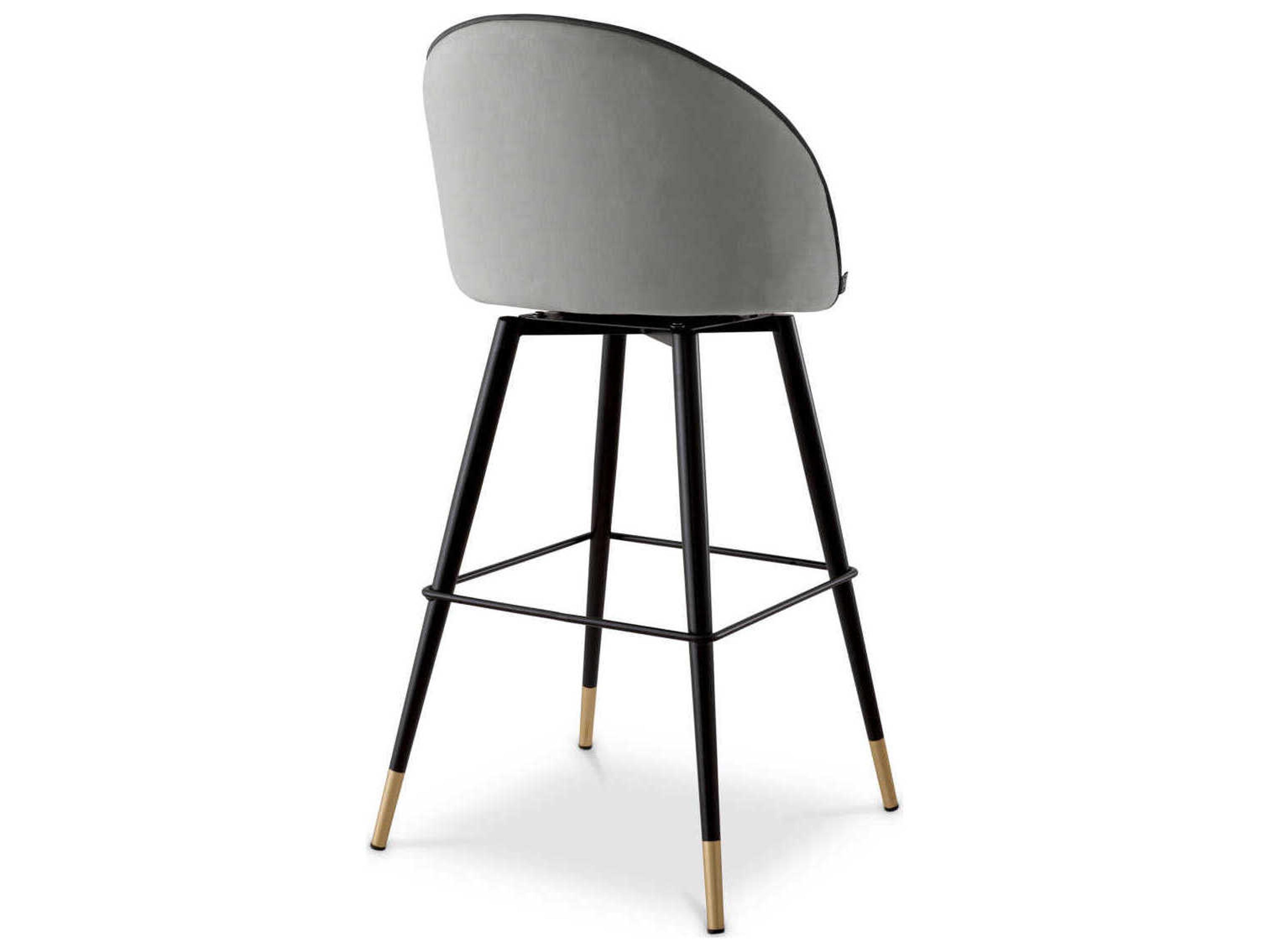 Eichholtz Cooper Velvet Upholstered Swivel Bar Stool Set of 2