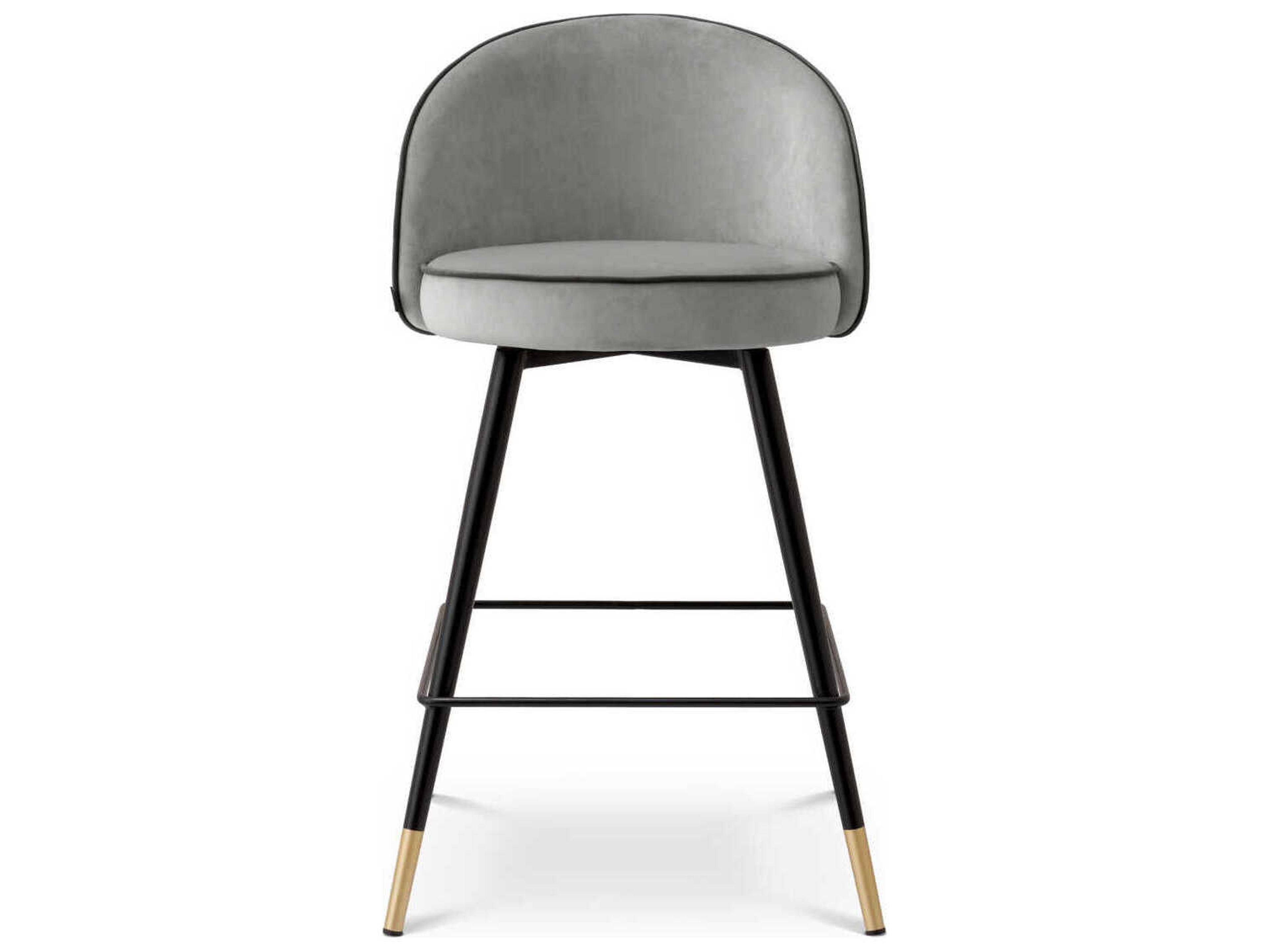 Eichholtz Cooper Velvet Upholstered Swivel Counter Stool Set of 2